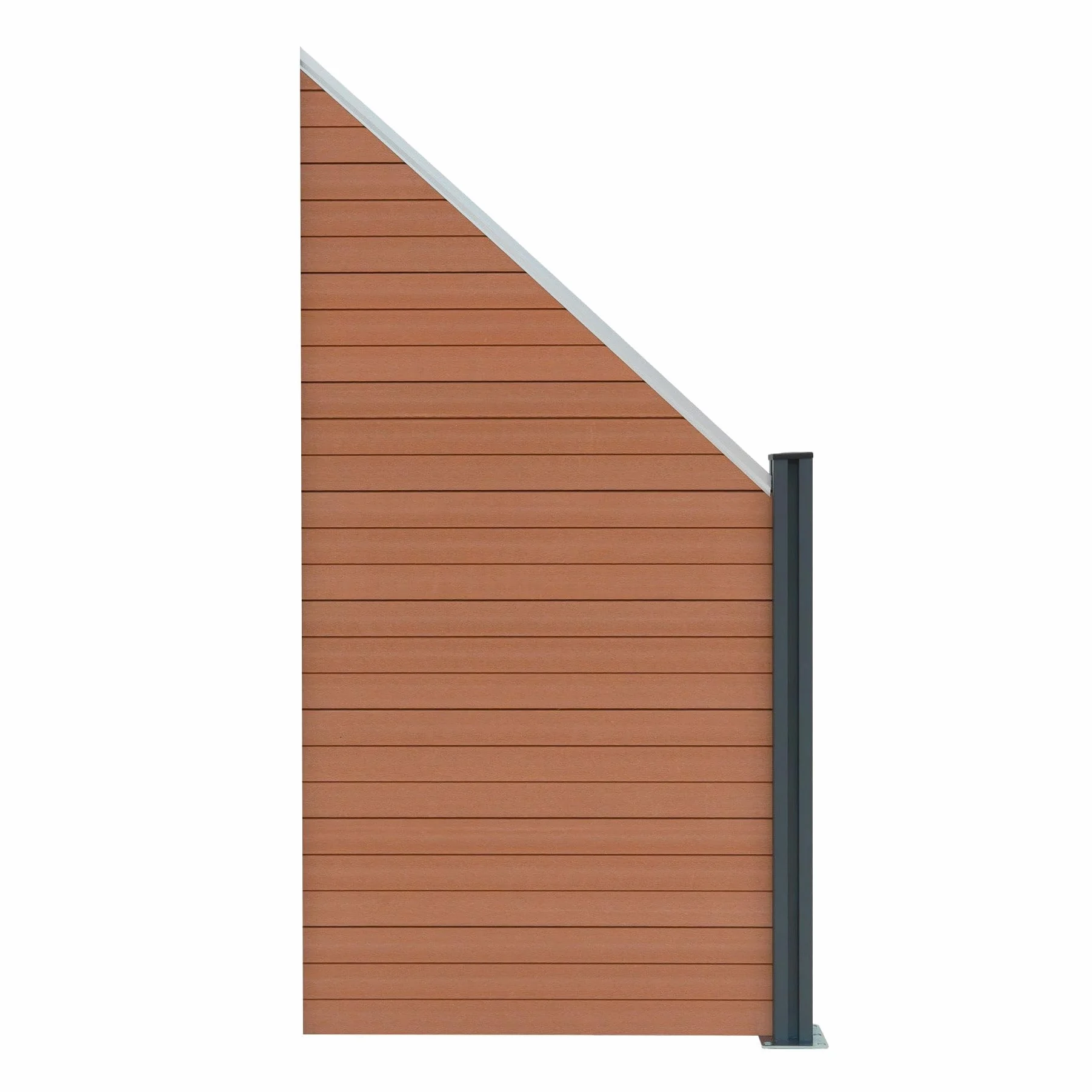 Valla exterior WPC Panel Oblicuo |MARRÓN| Aluminio y compuesto | Panel doble cara | Diseño moderno | Fácil de montar | Ideal jardín o cerramientos | Valla de privacidad