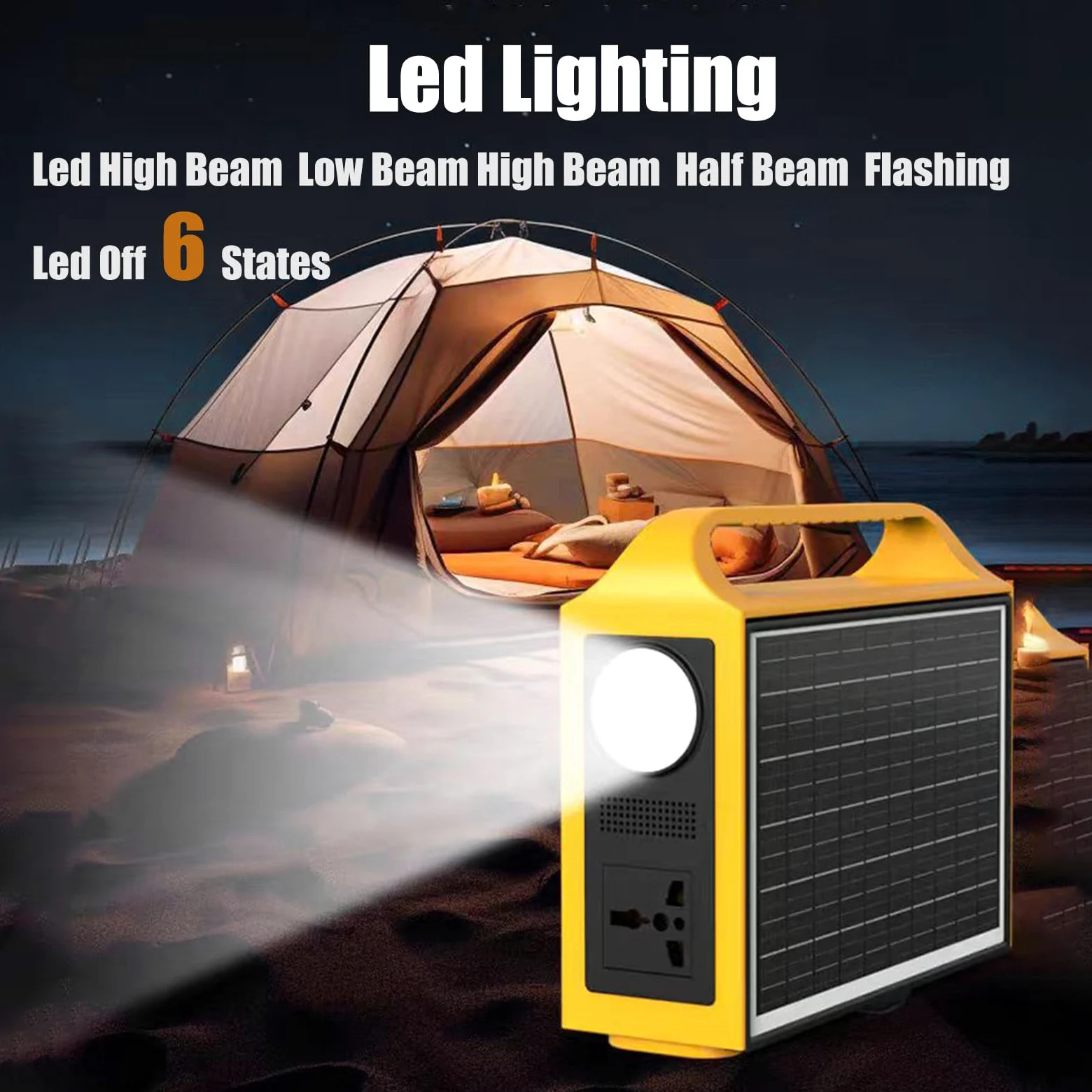 Estación De Energía Portátil Carga Solar, Fuente De Alimentación De Emergencia, Batería Lifepo4 De 76.8wh, con Más De 4000 Ciclos, Ideal para Exteriores, Camping, Viajes