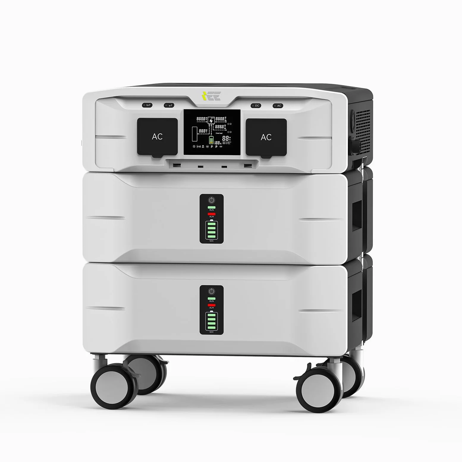 IEE 5000W (9000W Pico) Estación de Energía Portátil SE5000, 5120Wh Generador Solar, Ampliable Hasta 10 kWh, App, 11 Puertos, Batería LiFePO4, Power Station para Camping, Caravana y Emergencias
