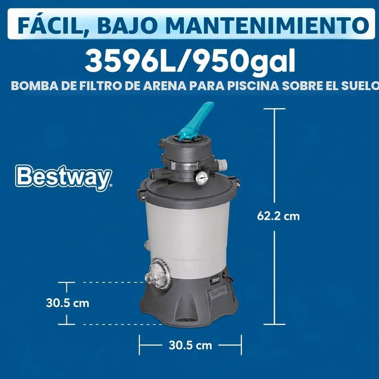Bestway 58515 - Depuradora de Arena 2,006 m3/h Conexión 32 mm