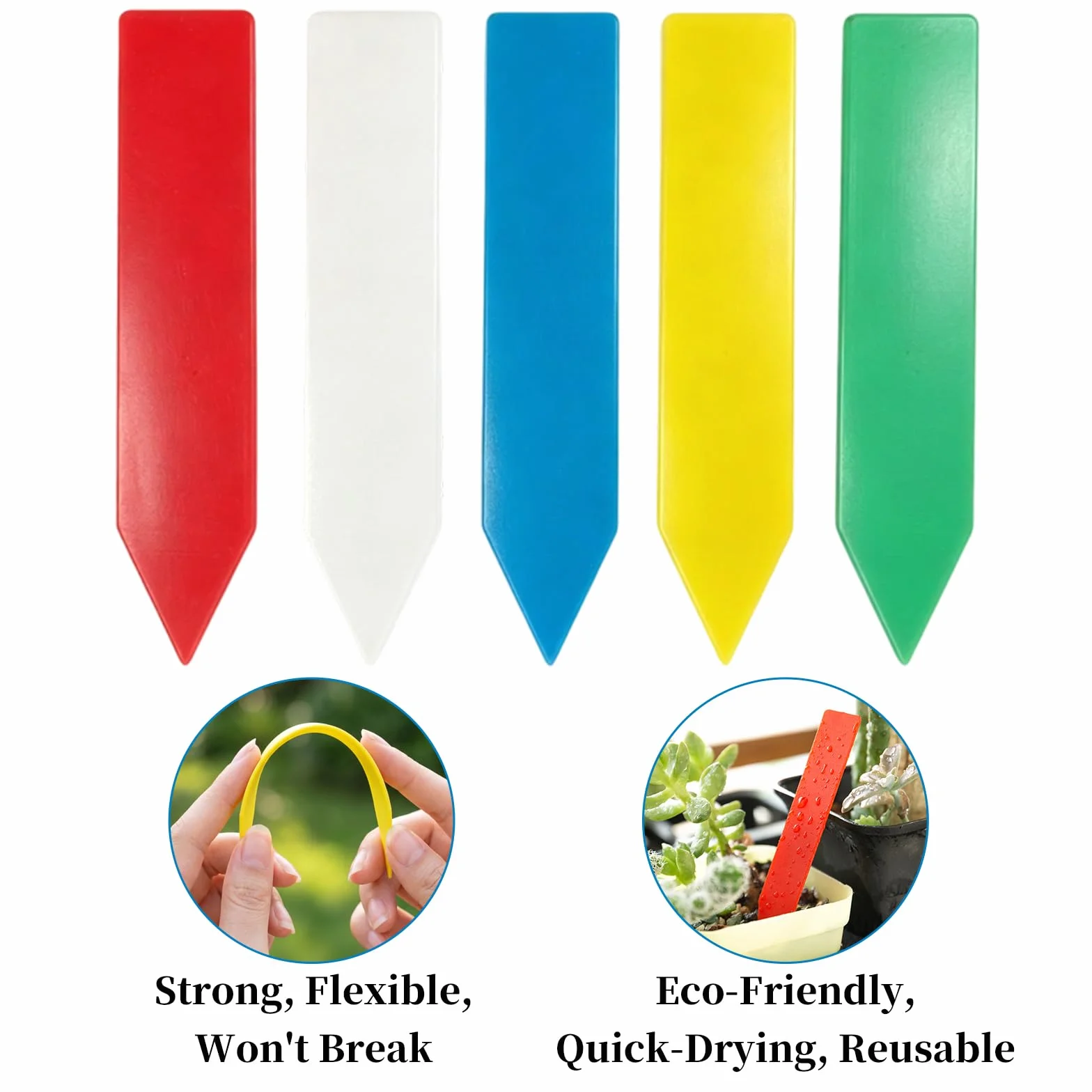 Etiquetas para Plantas 500 Piezas, Marcadores de Plástico Multicolor, Impermeables y Reutilizables, para Semillas, Plantas, Hierbas y Macetas.