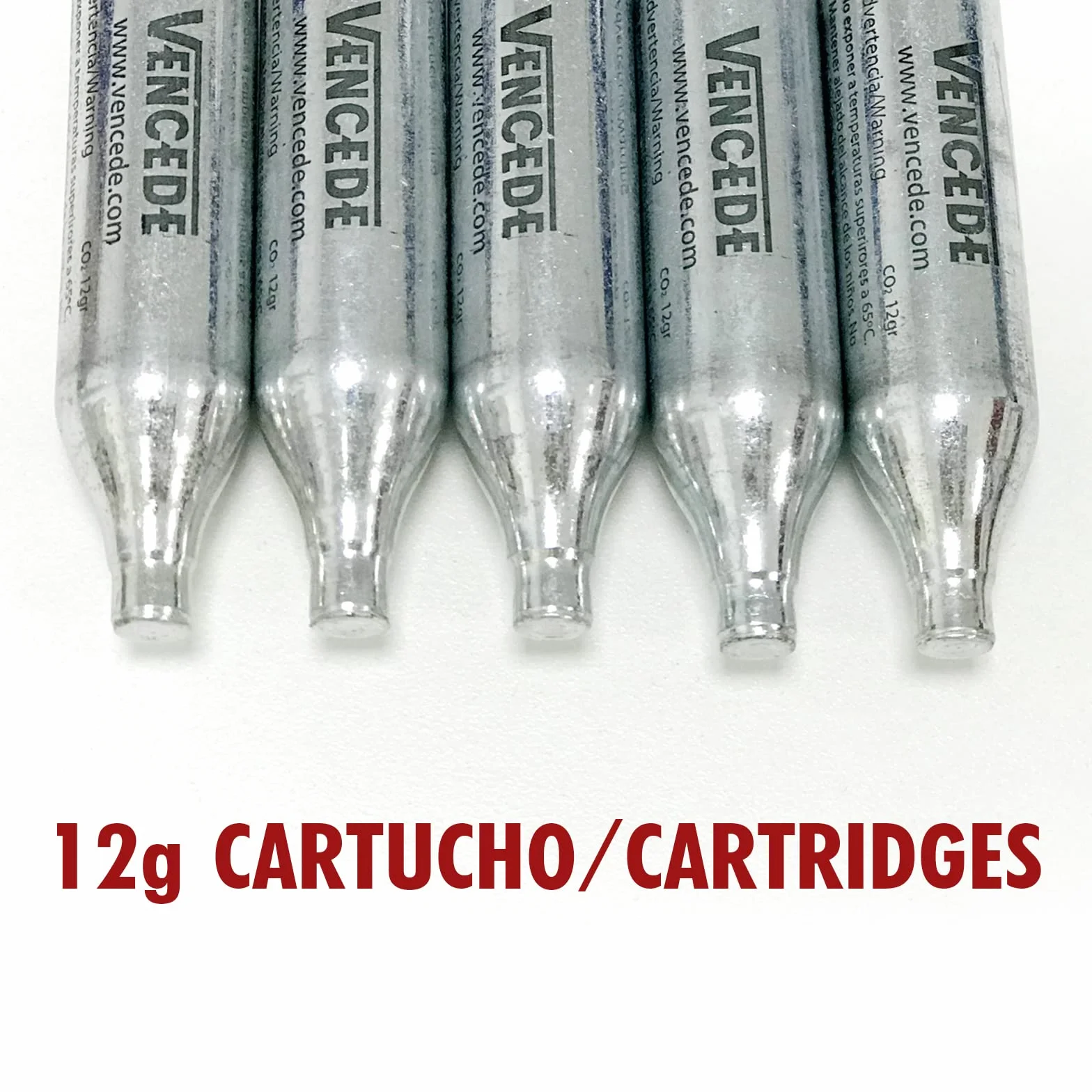 Bombonas CO2 12g Sin Rosca para Airsoft Pistolas Carabinas Aire Comprimido Cartuchos Gas CO2 Estándar
