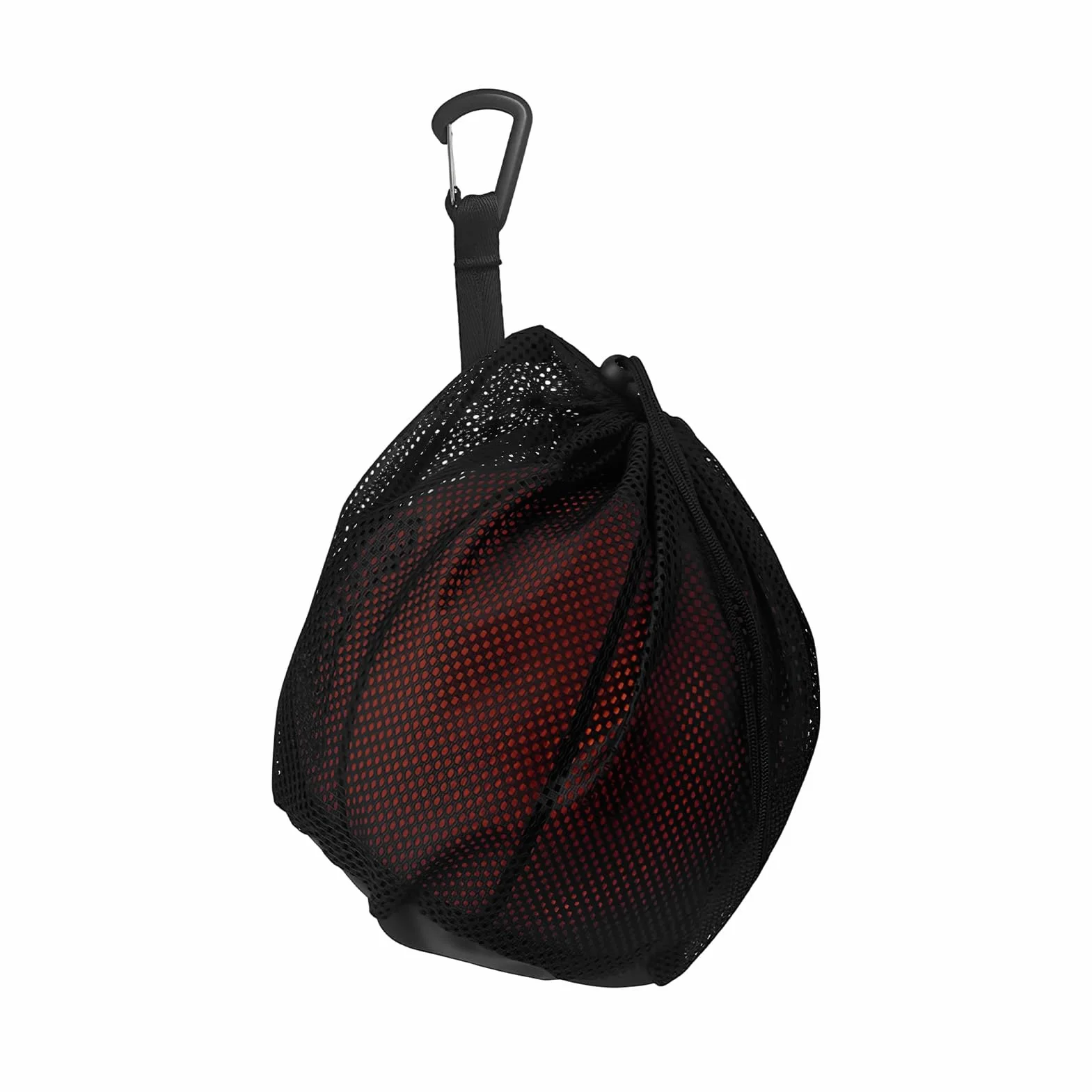 Mochila Bolsa de Pelotas Baloncesto Roja con Cremallera y Gancho Ligera Portátil