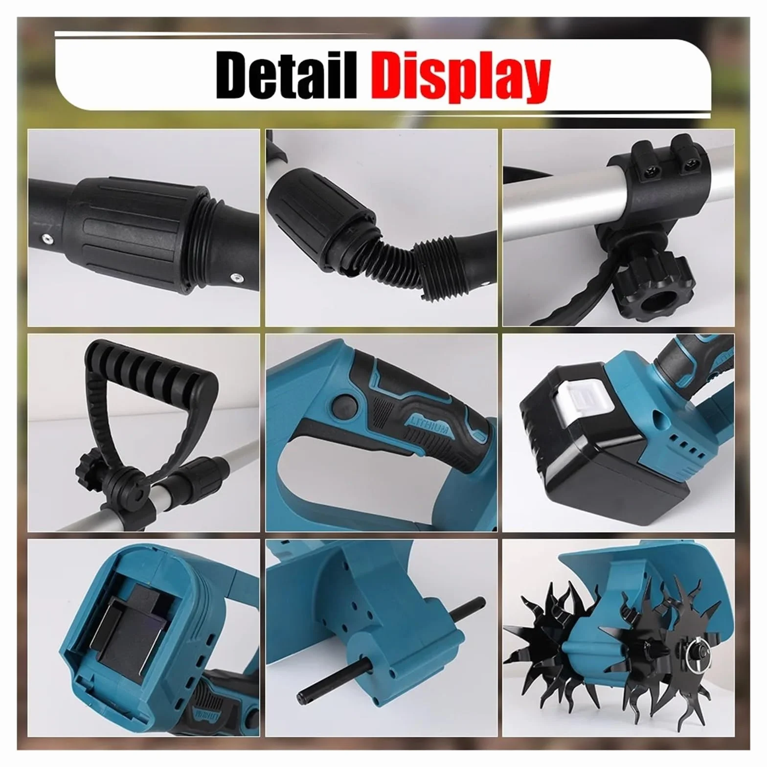 Motocultor Sin Escobillas De 330 RPM, Herramienta Eléctrica Inalámbrica For Césped Y Jardín, Torneado Suelo For Batería 21V Tarea Potente