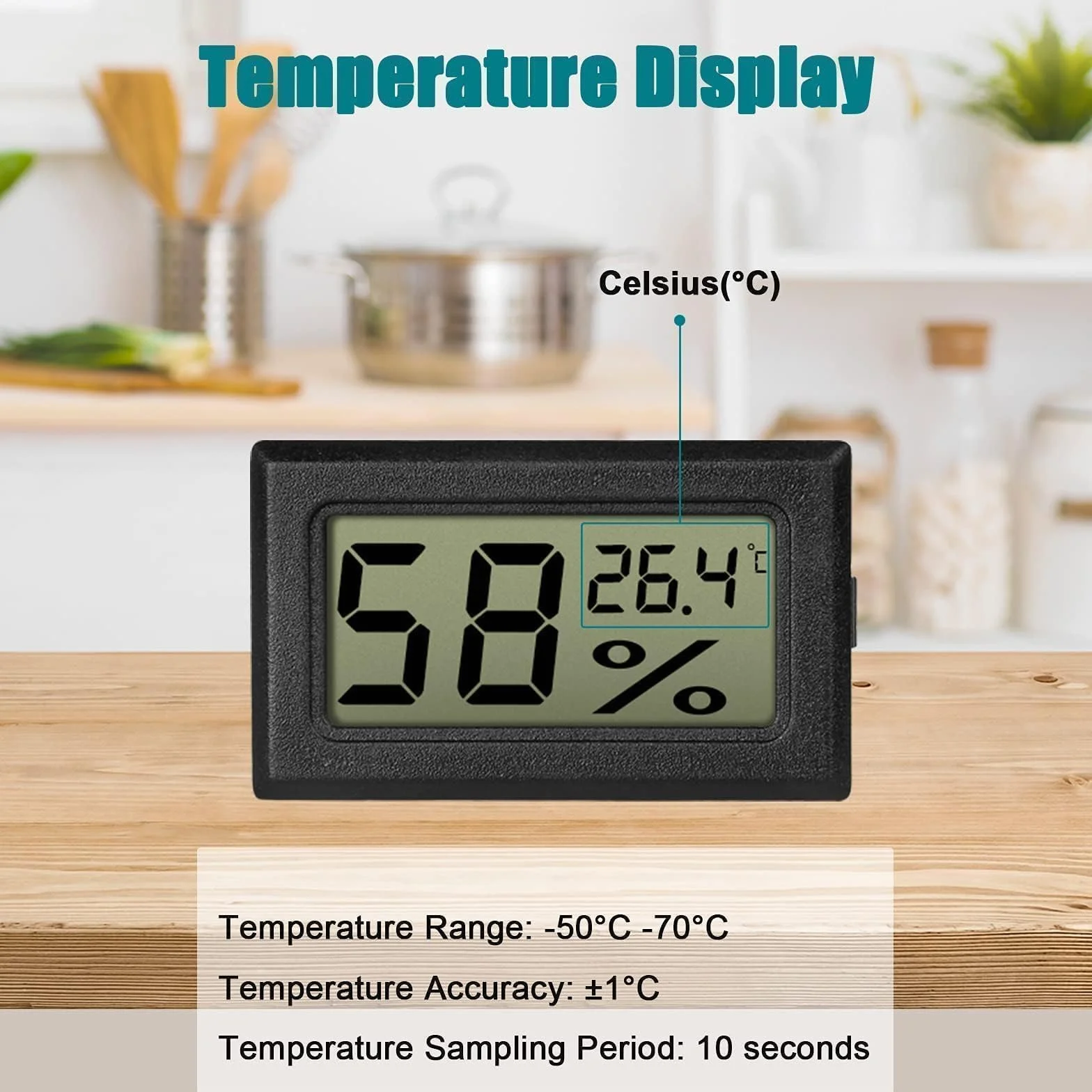 EEEKit Pack de 8 Mini Termómetros Higrómetros Digitales, Monitor de Humedad y Temperatura Ambiente Interior para el Hogar, Celsius
