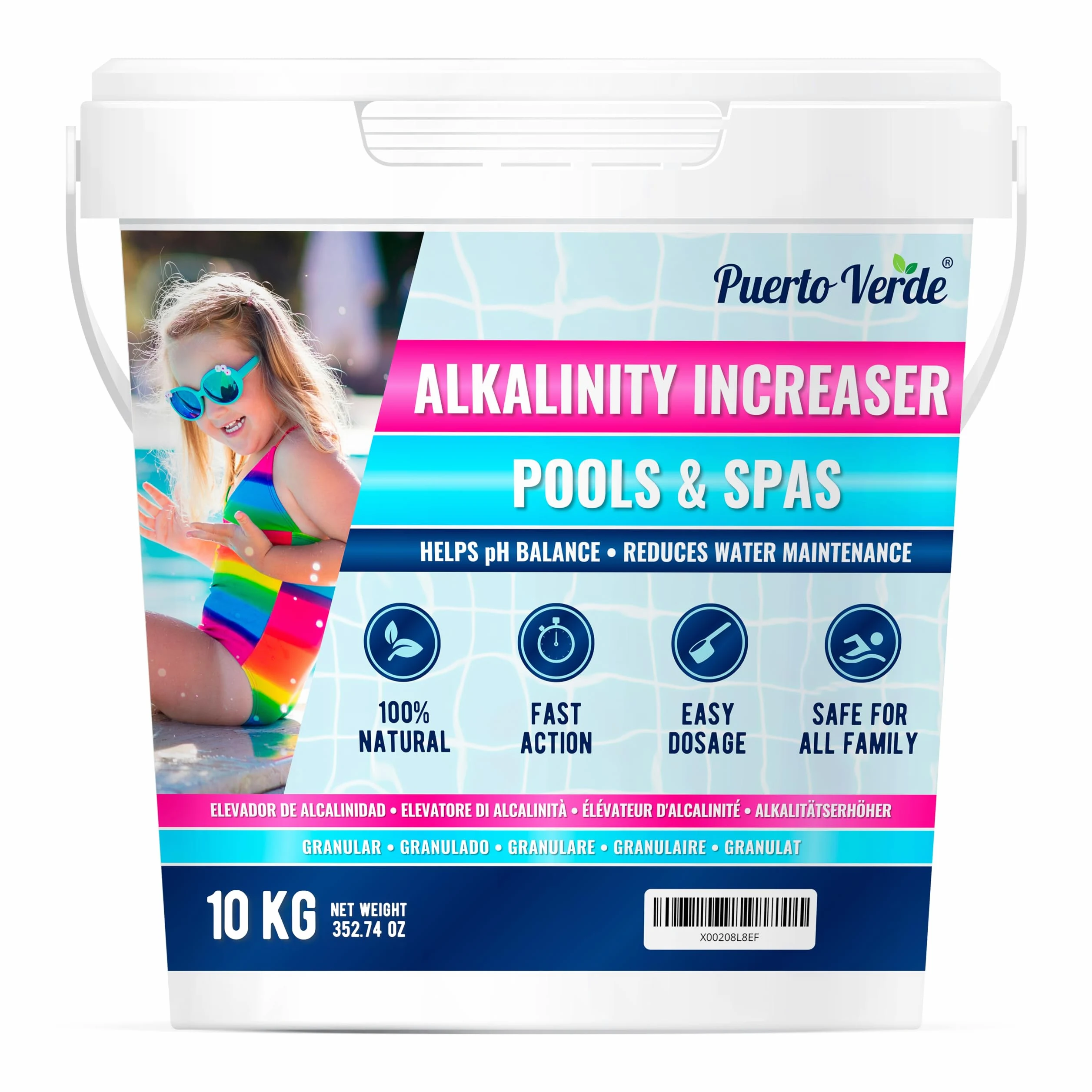 • Incrementador Alcalinidad Piscinas 10 Kg. Ajuste de Alcalinidad TAC y Equilibrio del pH. Apto para Hidromasajes y Spas. Formato Polvo Seguro para Toda la Familia. Producción Española.