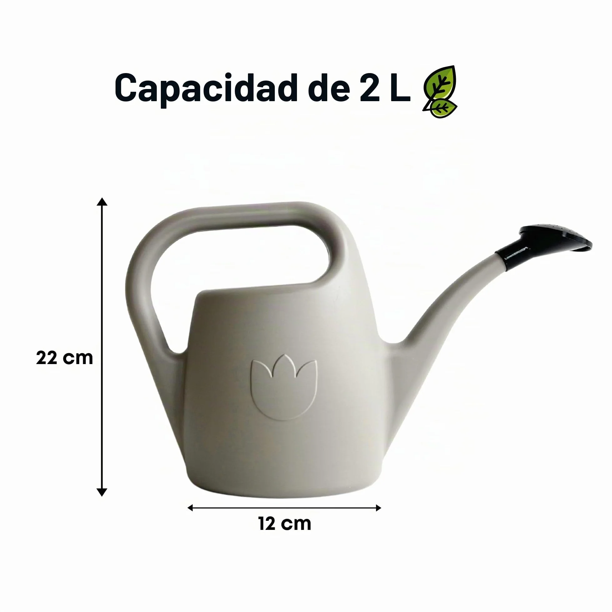 Regadera Pequeña con Alcachofa para Plantas de Interior 2 L – Regadera Plantas con Pico Largo para Riego Fácil – Regaderas Jardín de Plástico, Topo