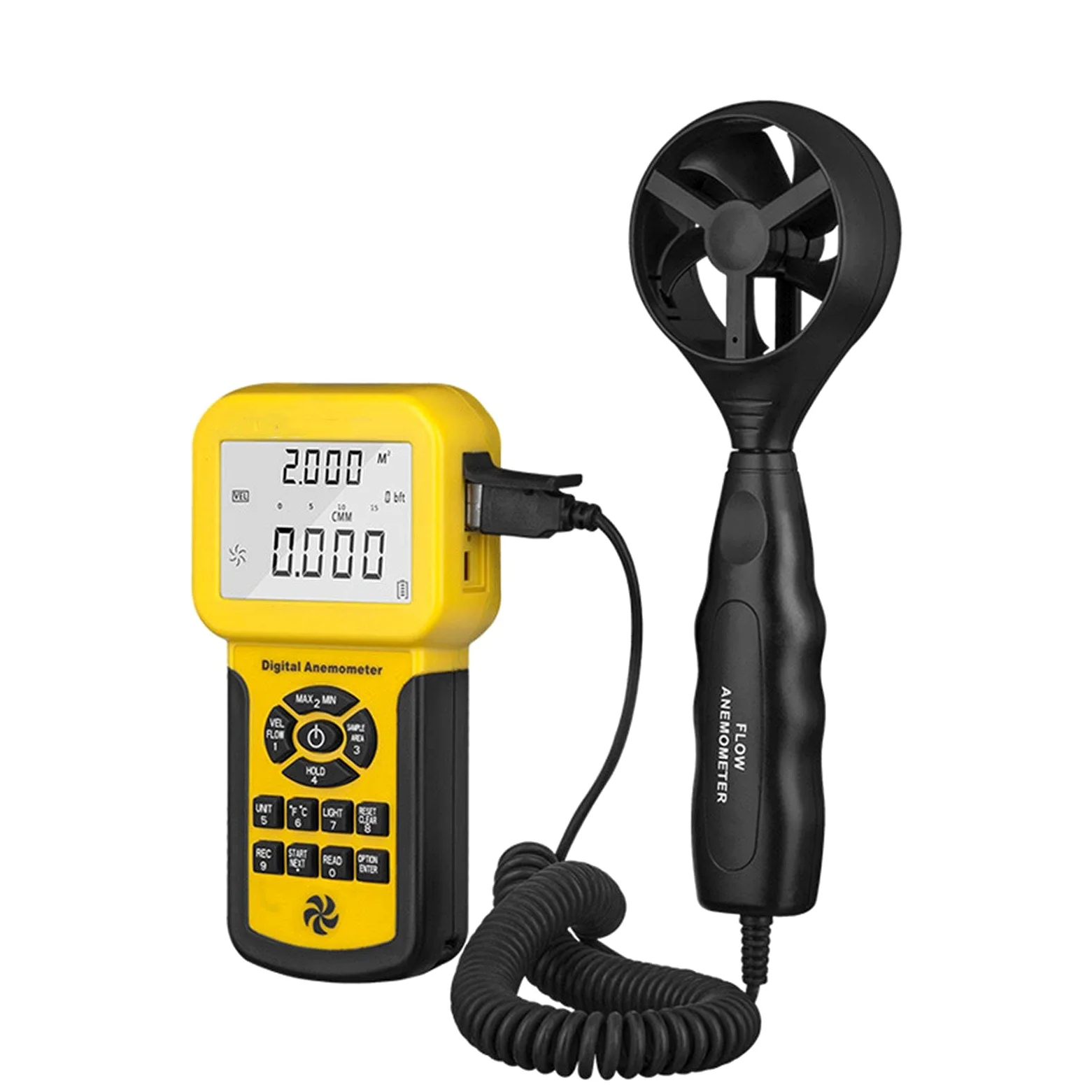 Sensor de velocidad del viento 846A Anemómetro digital Volumen de aire Medida de instrumentos Registro de datos y probador de mano