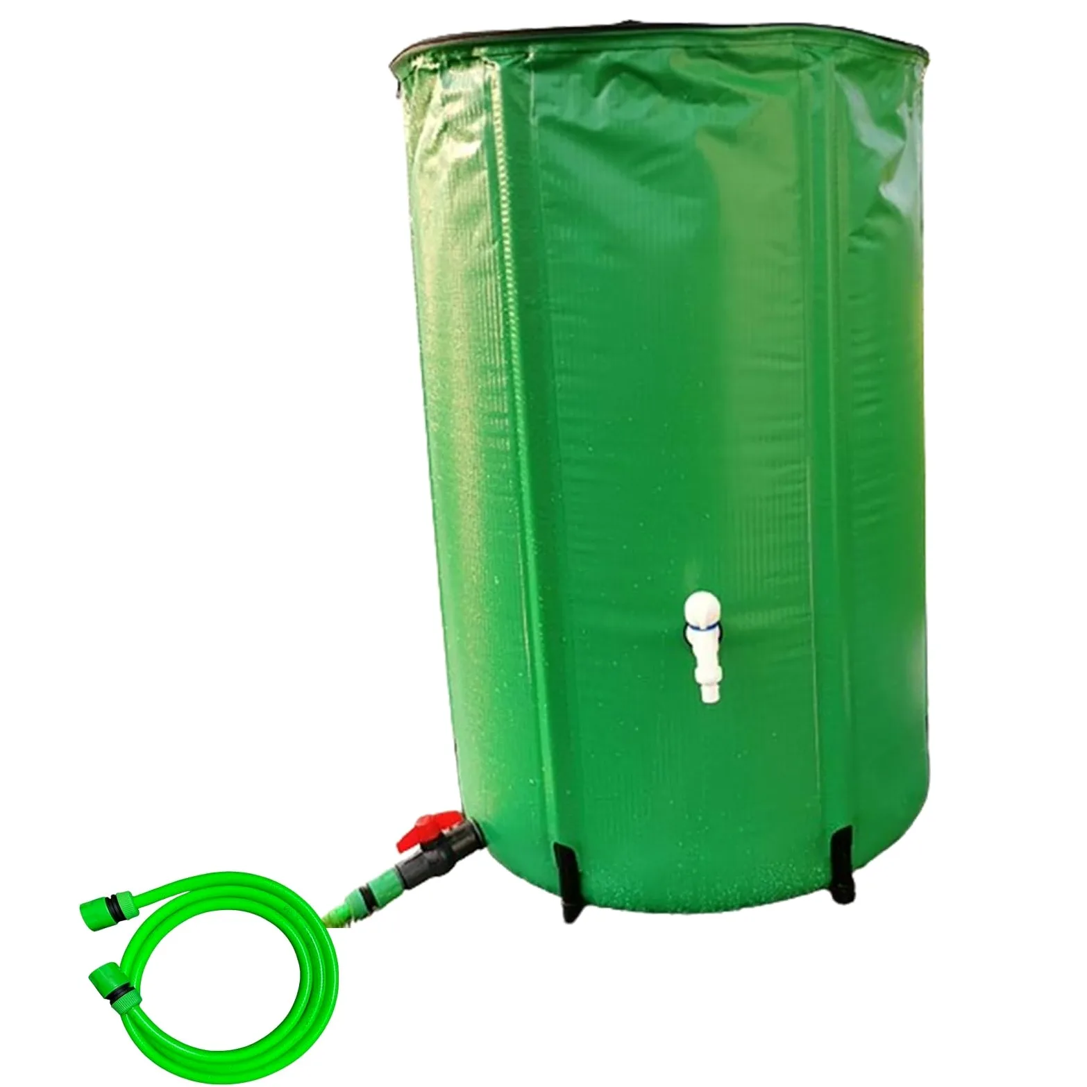 Colector de agua de lluvia portátil con grifo y soporte, diseño plegable para un fácil almacenamiento, ideal para ahorrar agua en el jardín al aire libre