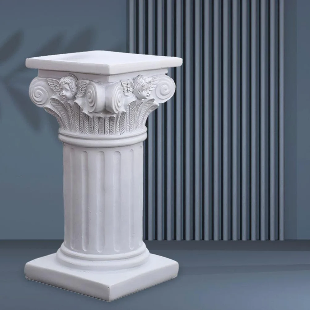 N/A Estatua de Columna Griega Pilar Romano Creativo, Soporte de Pedestal de Resina, de Escultura, Decoración de Cocina para El Hogar Al Aire Libre, L, L Cuadrado, Individual
