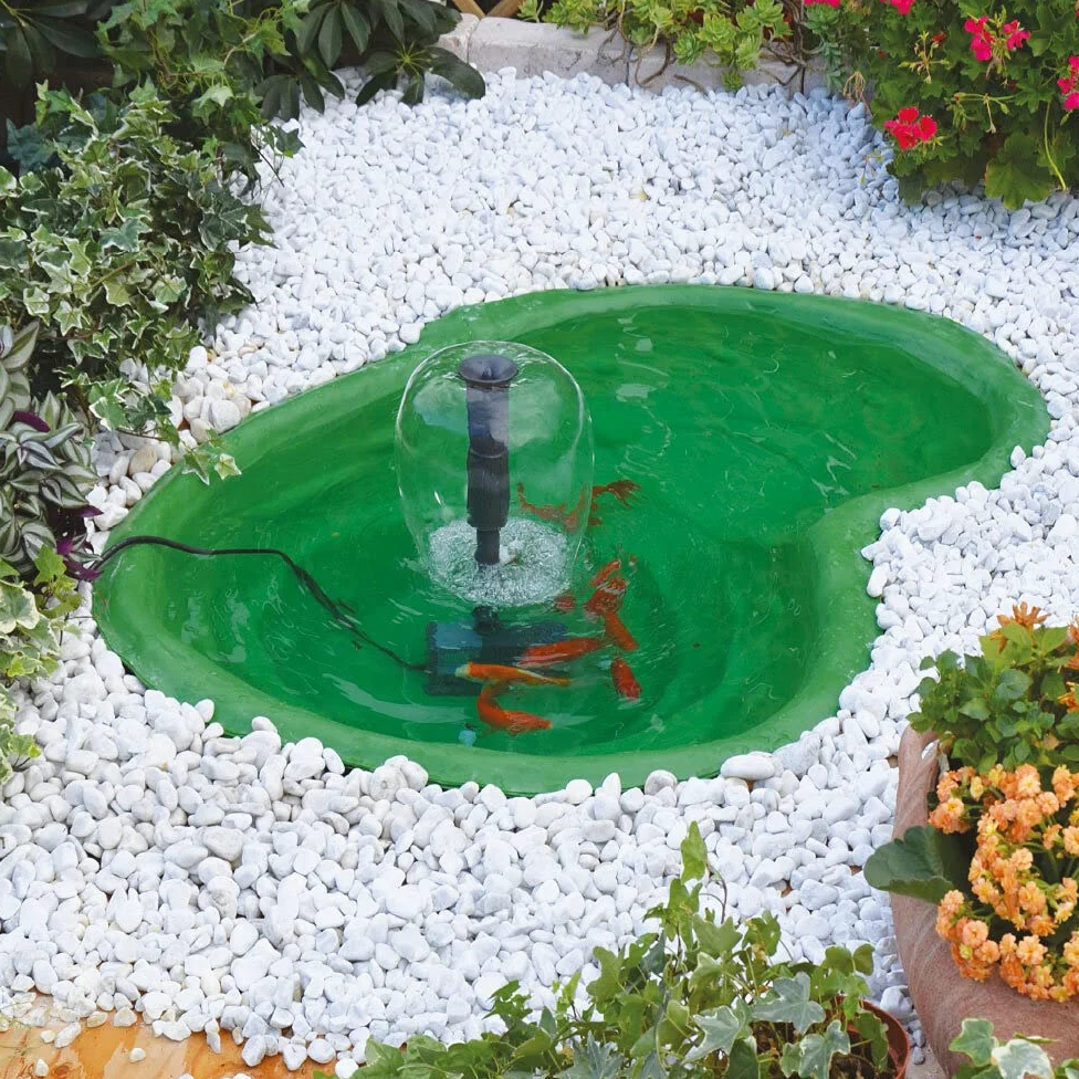 Giardini d'Acqua Estanque de jardín Completo Kit Mod. Caldonazzo 110 x 78 + Bomba de recirculación Syncra 1.5 estaño Artificial 90 l Bomba incluida Tanque Peces Plantas Tortugas pulga Verde