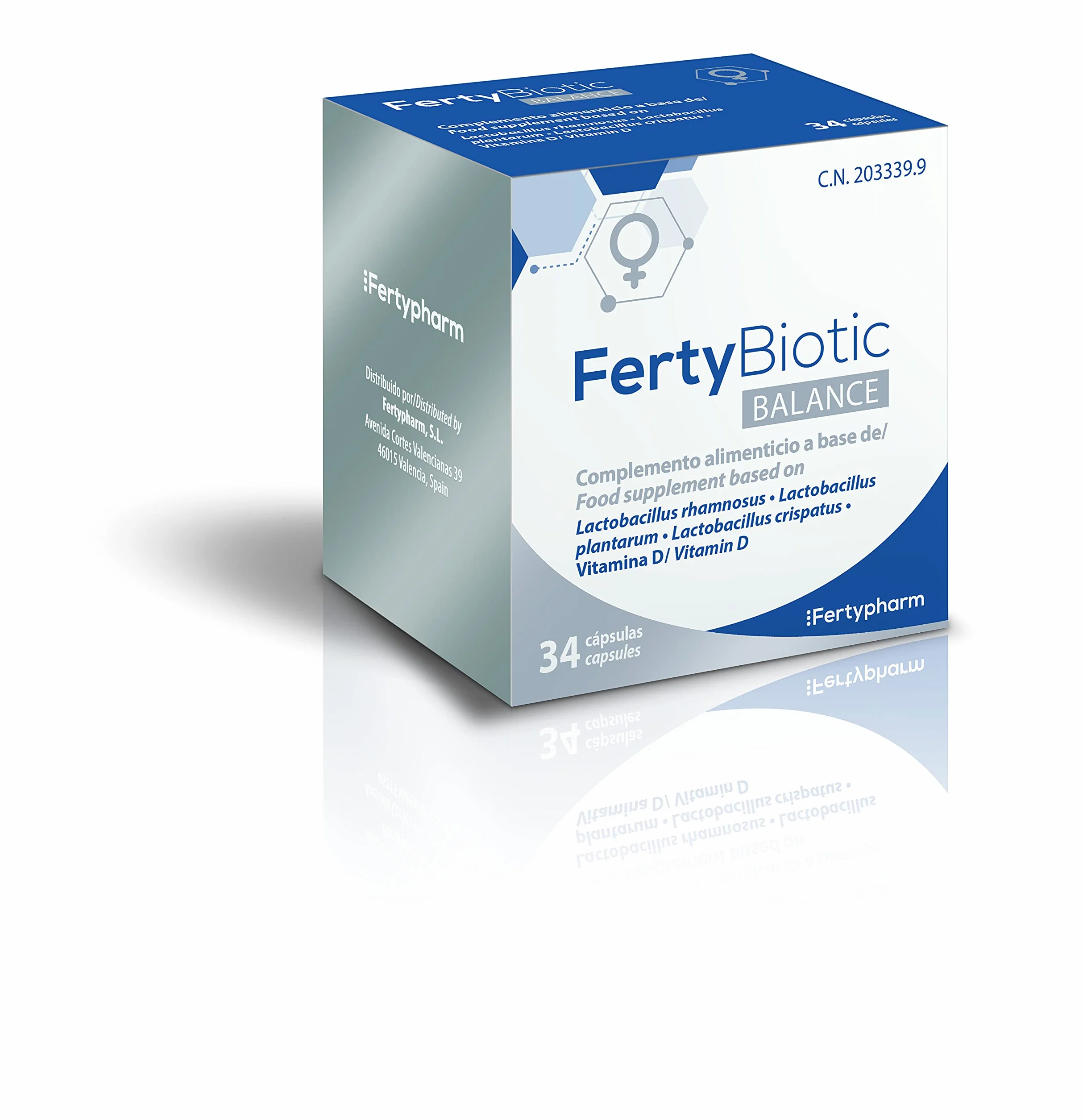 FERTYBIOTIC BALANCE | Complemento alimenticio | Probióticos y Vitamina D | Contiene 34 cápsulas