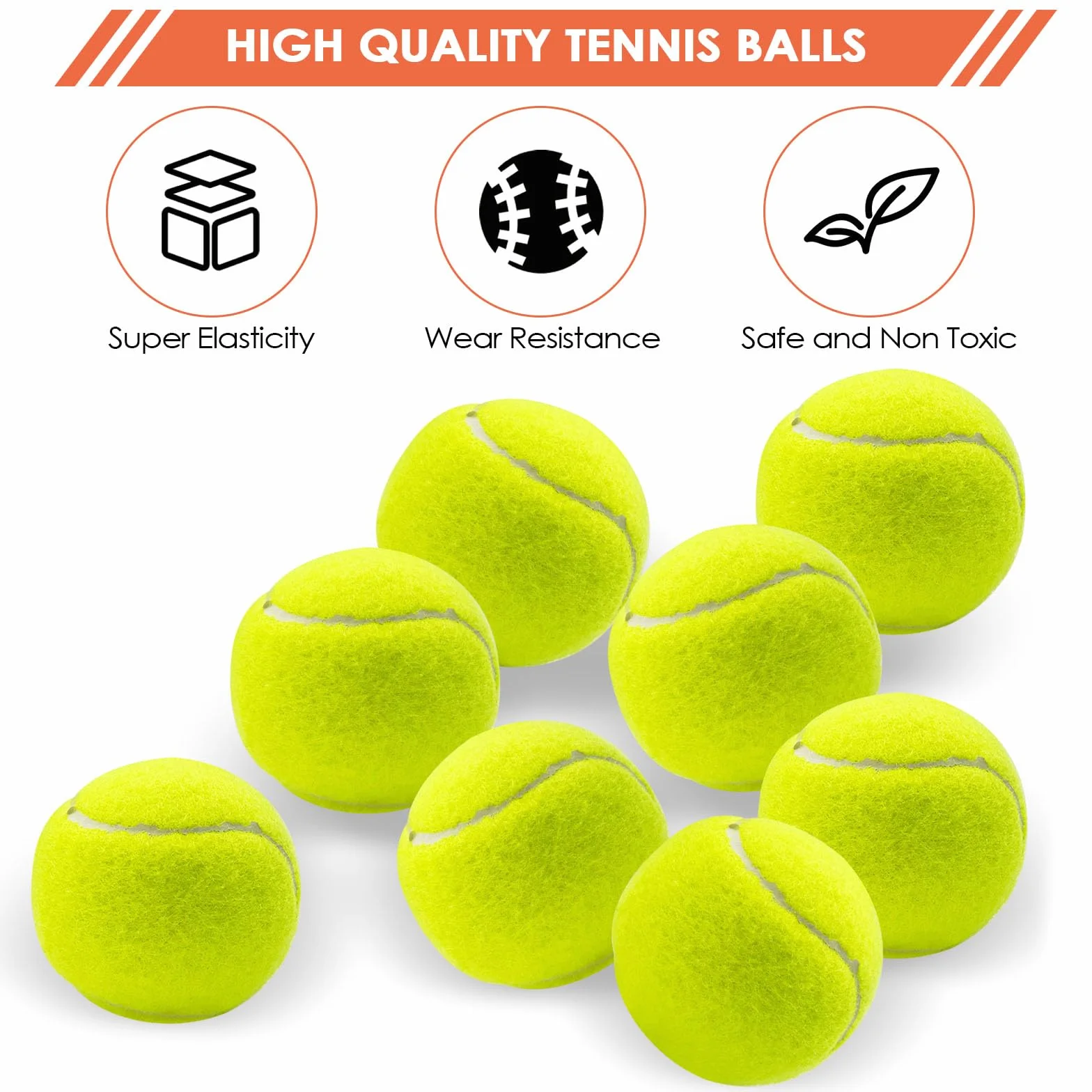 Pelotas de Tenis para Práctica, Perros y Principiantes - Bolsa de Entrenamiento, 12 Piezas