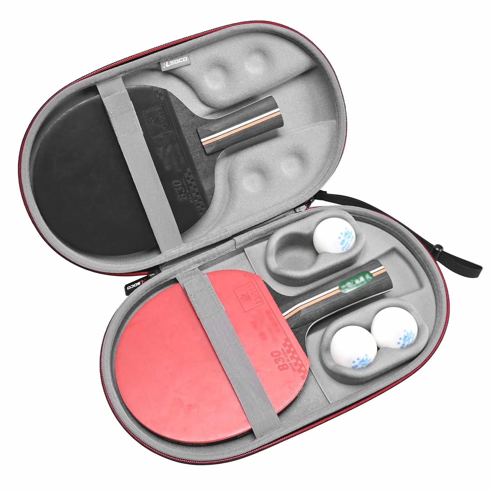 RLSOCO Funda para Raqueta de Ping Pong Hexagonal para 2 Raquetas y 4 Pelotas