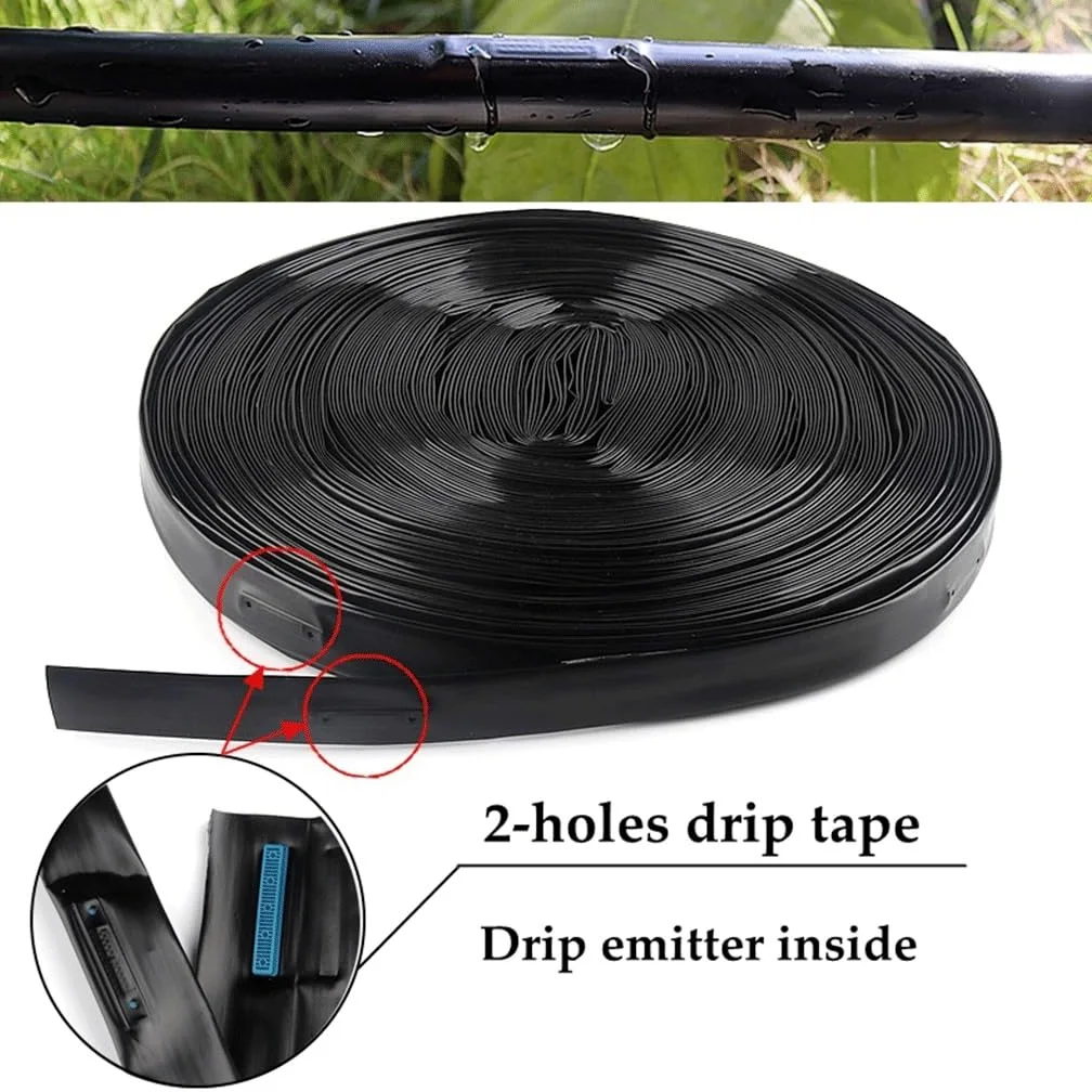 Cinta de riego por goteo para plantas. Sistema de riego por goteo con manguera de riego por goteo de lluvia(Space 30cm,16mm 100m)
