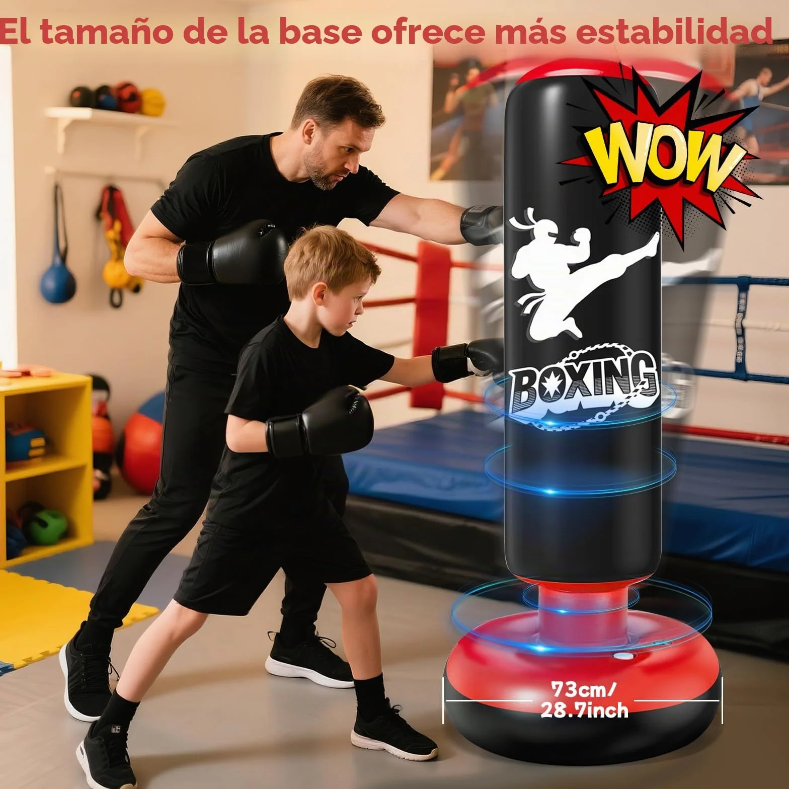 Qoosea Saco de Boxeo Niños 6-12 Años, 160cm, Inflable con Bomba de Aire y Guantes