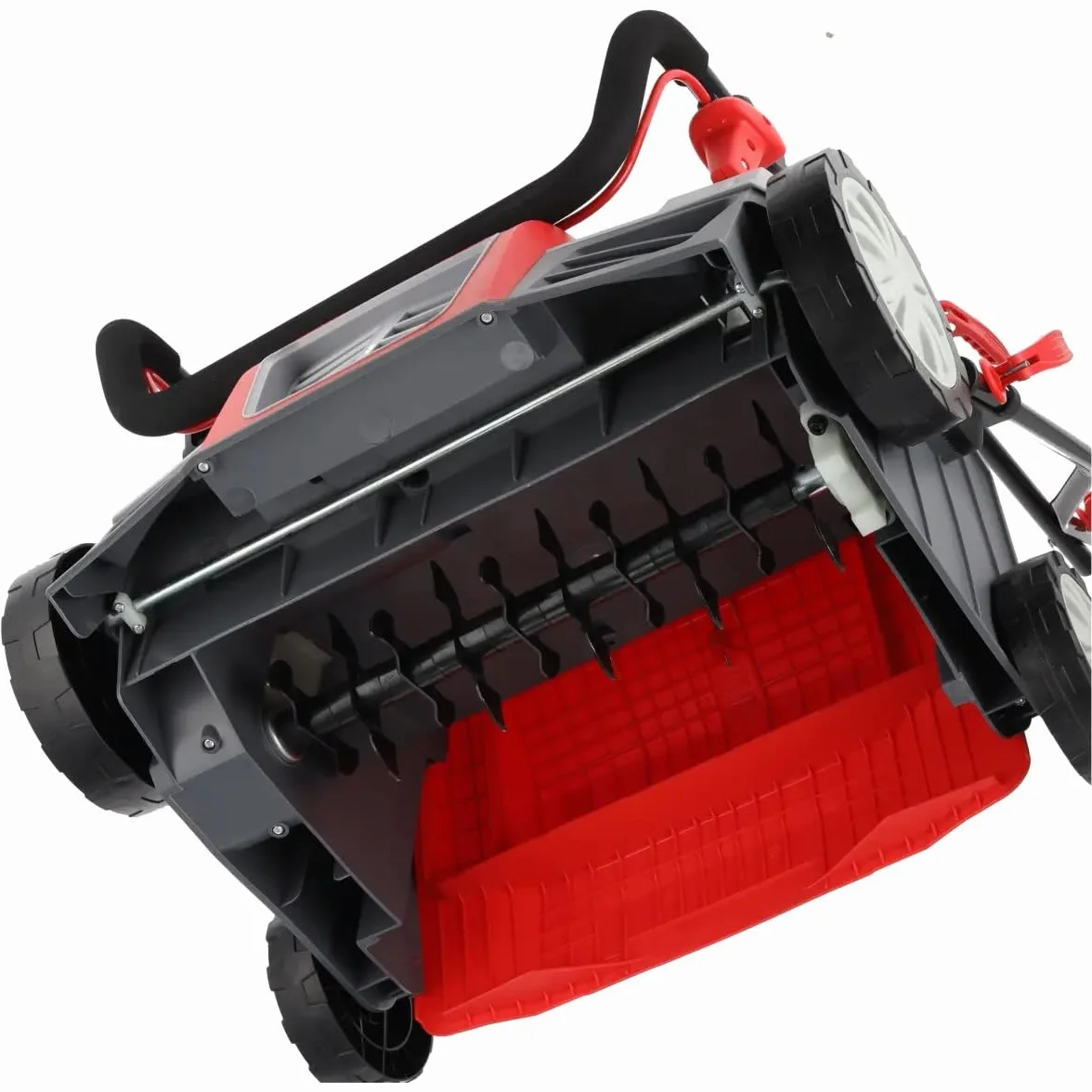 Escarificador aireador eléctrico DEDRA 2000 W, ancho de trabajo 40 cm, bandeja 55 L, ajuste 5 posiciones, rodillo escarificador y aireador, mantenimiento del césped