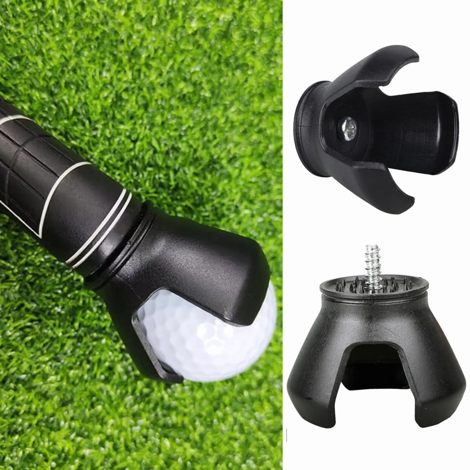 Recuperador de pelotas de golf montado en putter, agarrador de recogida, accesorio de garra