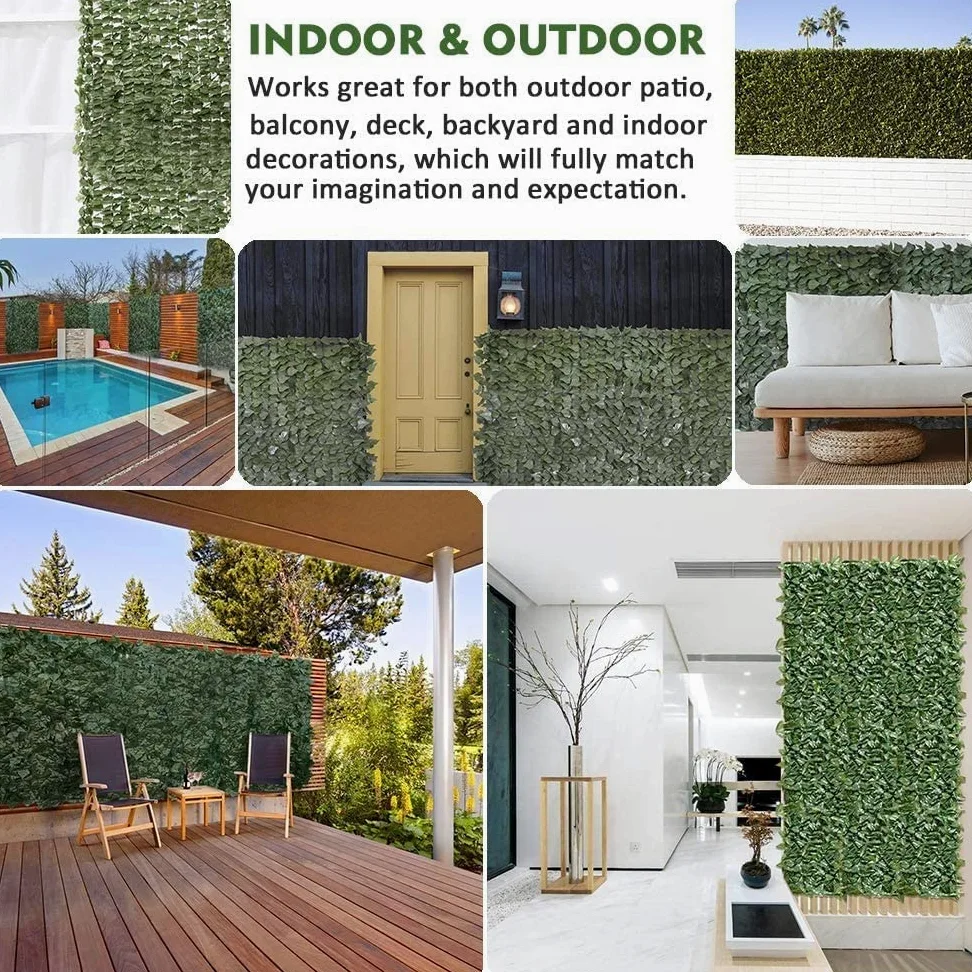Hojas de Artificial para Jardín Seto Artificial Valla de setos artificiales Valla de hoja Pantalla de privacidad para valla de privacidad, pantalla de pared, jardín, patio, patio, exterior, decoraci
