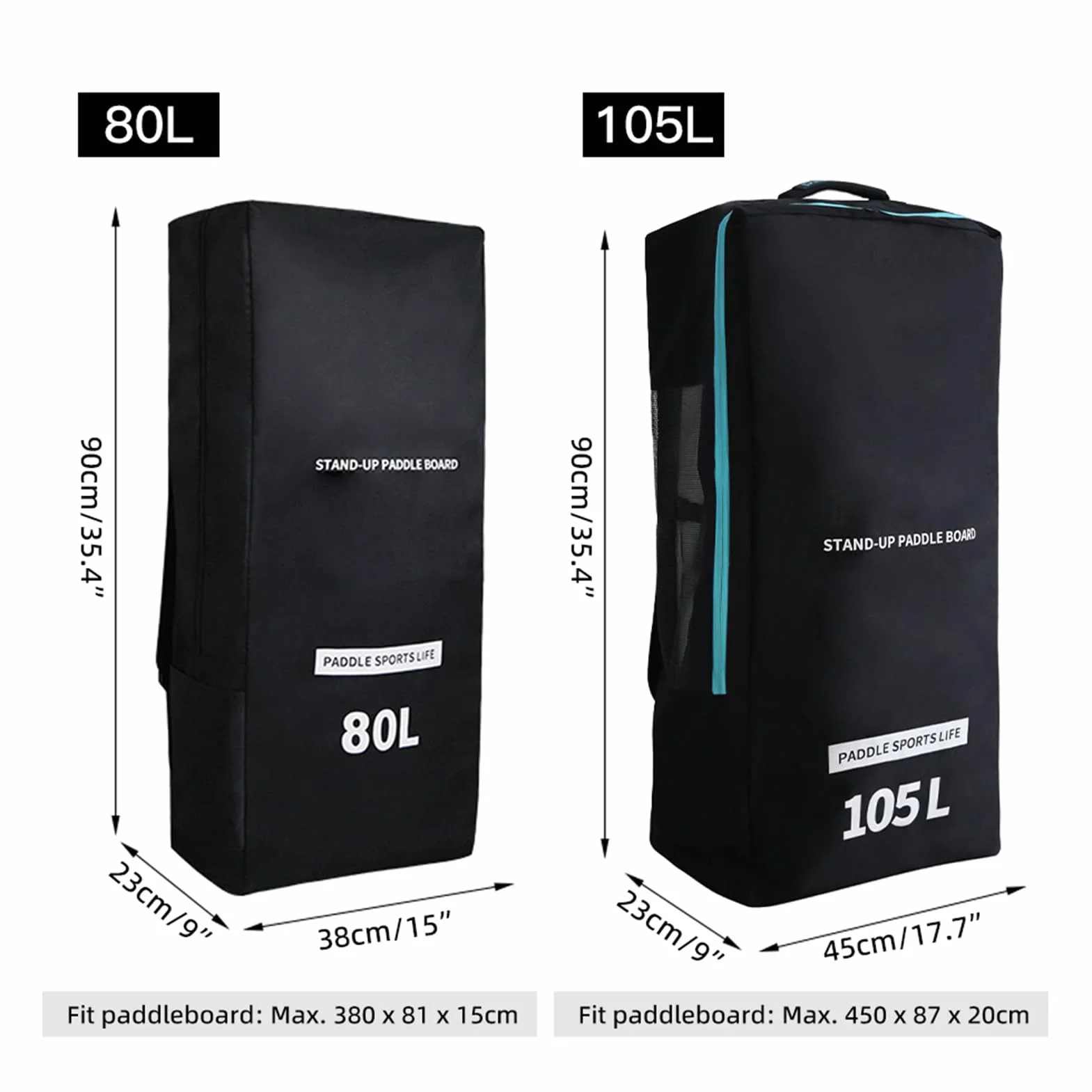 Kavolet Bolsa hinchable para tabla de surf, mochila de viaje para SUP, 80L/105L/125L opcional