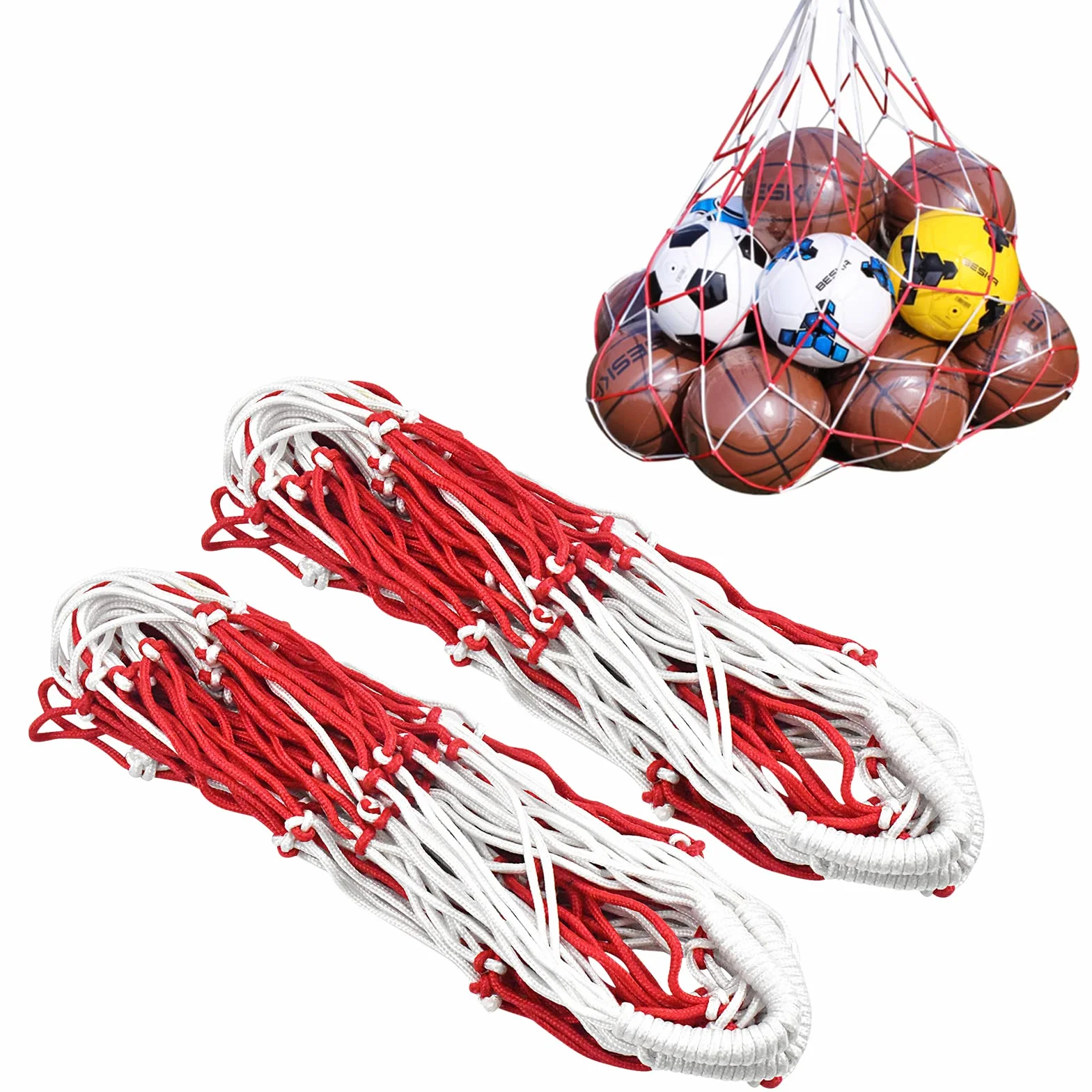 Bolso de Malla Deportivo de Gran Capacidad para Pelotas - Transporte de 10-15 Balones de Fútbol, Baloncesto y Voleibol