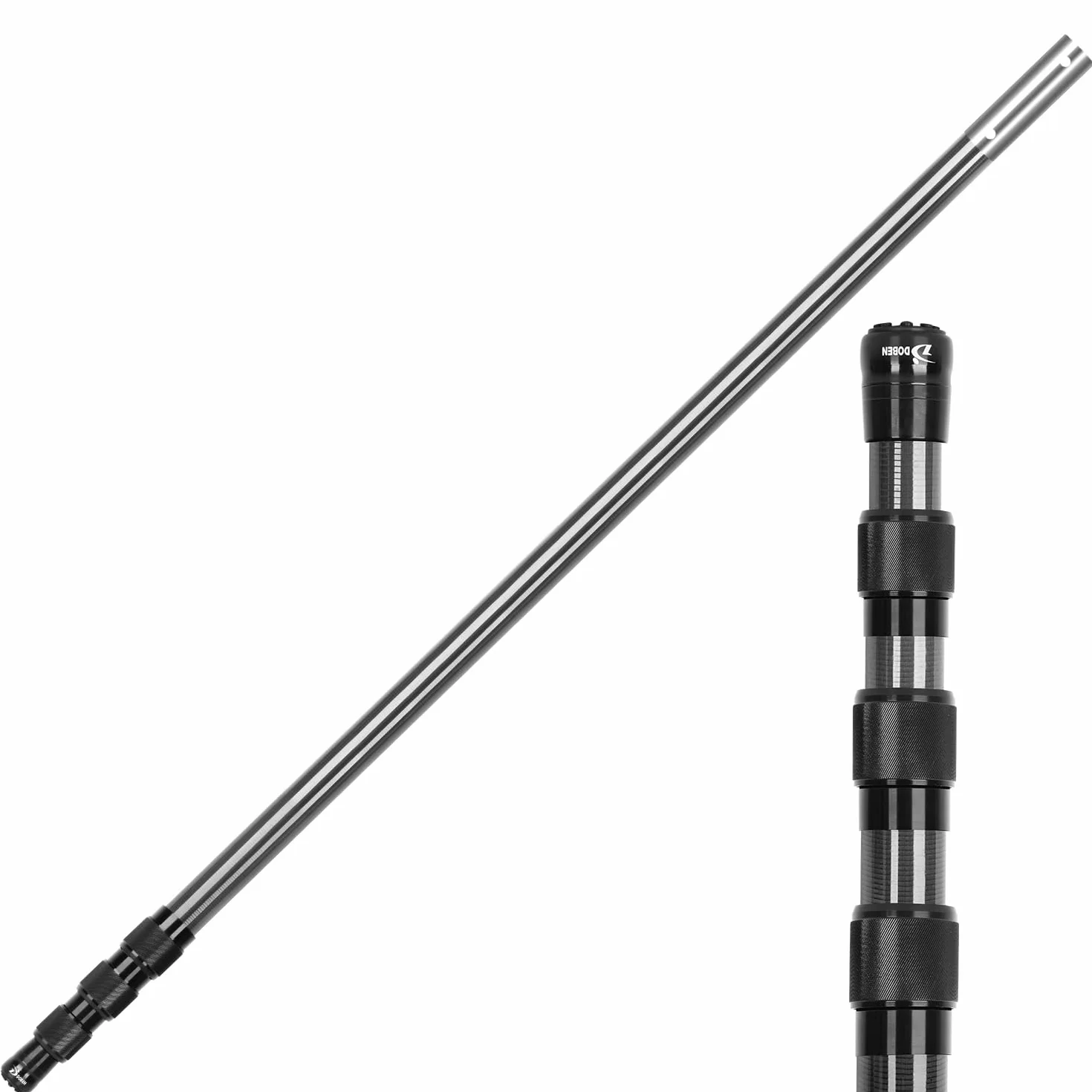 DOBEN Barra telescópica para piscina de fibra de carbono, barra de piscina ajustable de 1,4 m hasta 4,6 m, barra telescópica profesional para piscina, barras de limpieza para red de skimmer, cepillo,