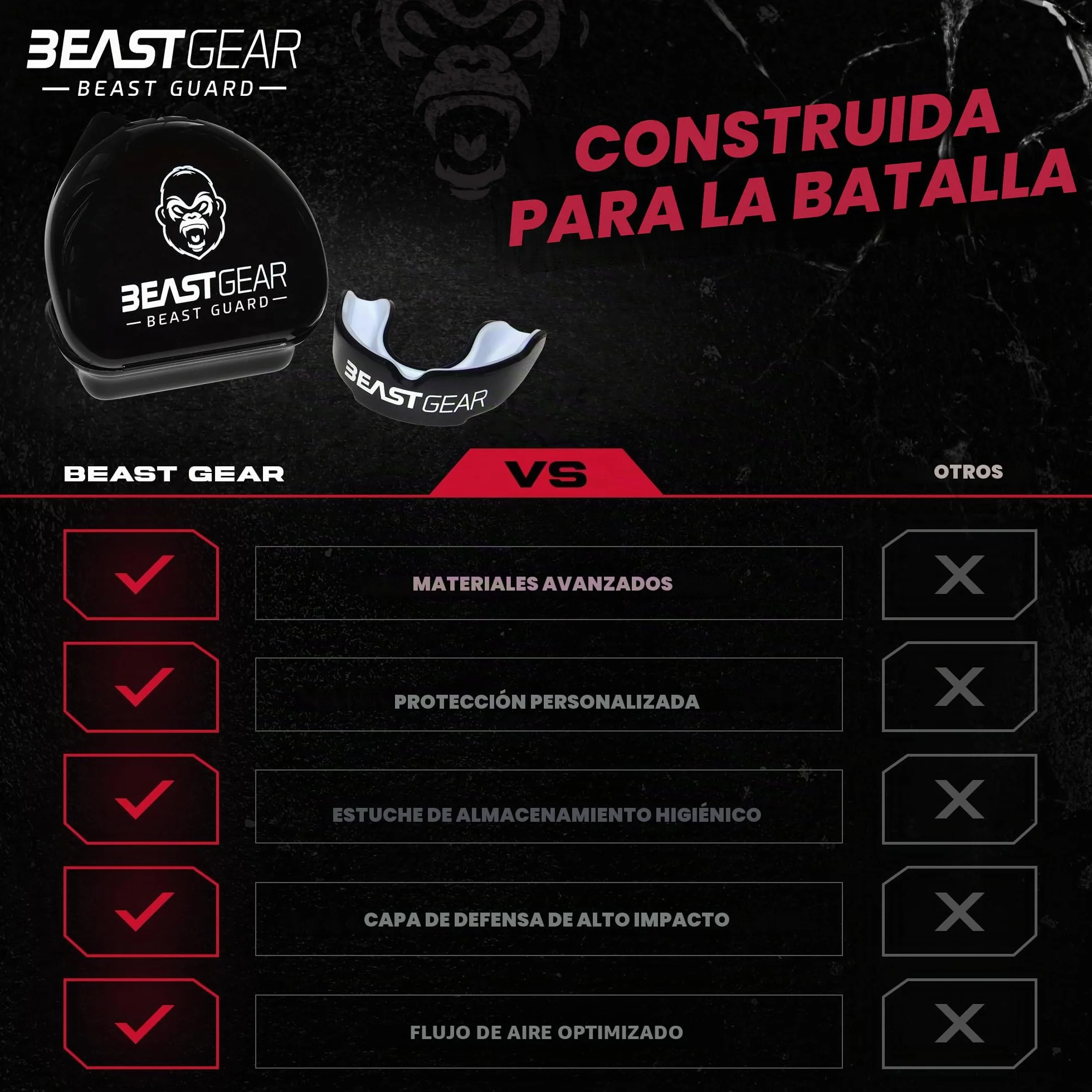 Beast Gear Beast Guard Protector Dental para Boxeo MMA Rugby Muay Thai Hockey Judo Karate Artes Marciales