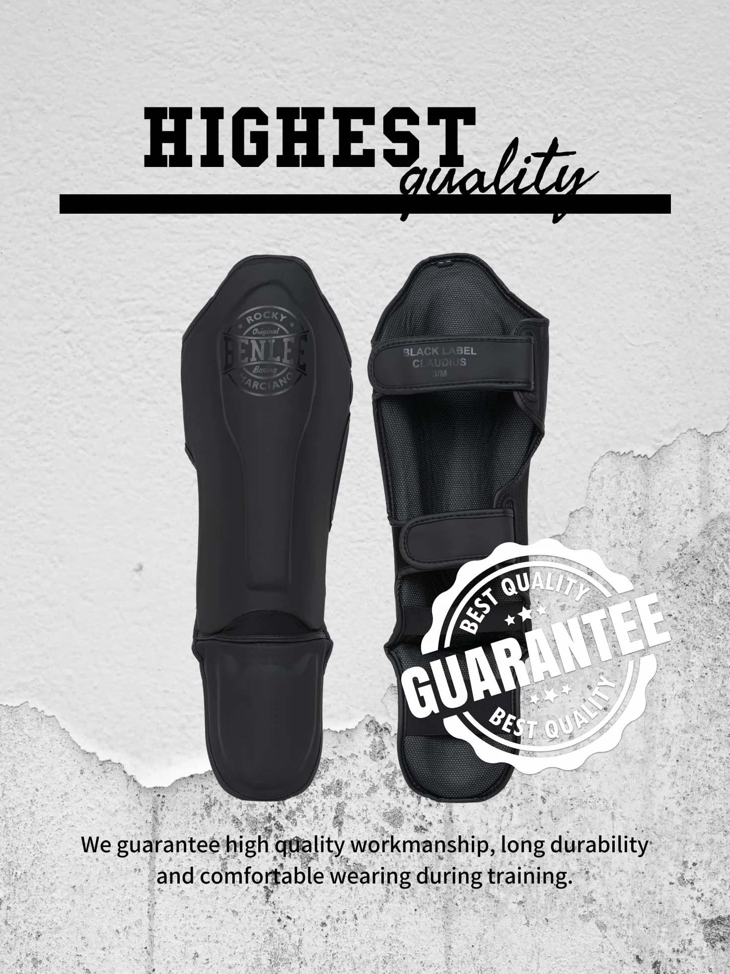 BENLEE Rocky Marciano Black Label Claudius Protectores de Piel sintética Unisex Adulto