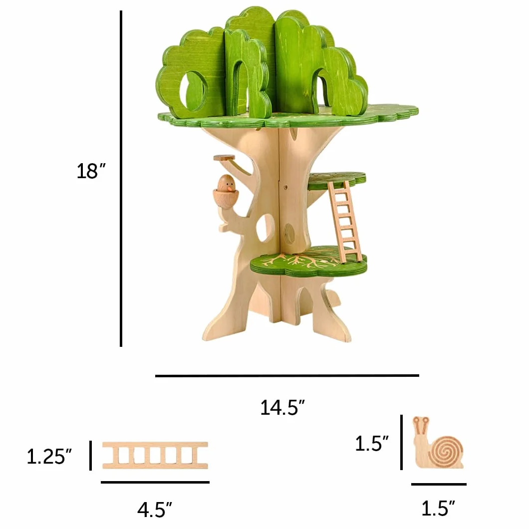 Tickit 74059 Woodland Trail Tree House – Wooden Treehouse – Playhouse – Small World Play