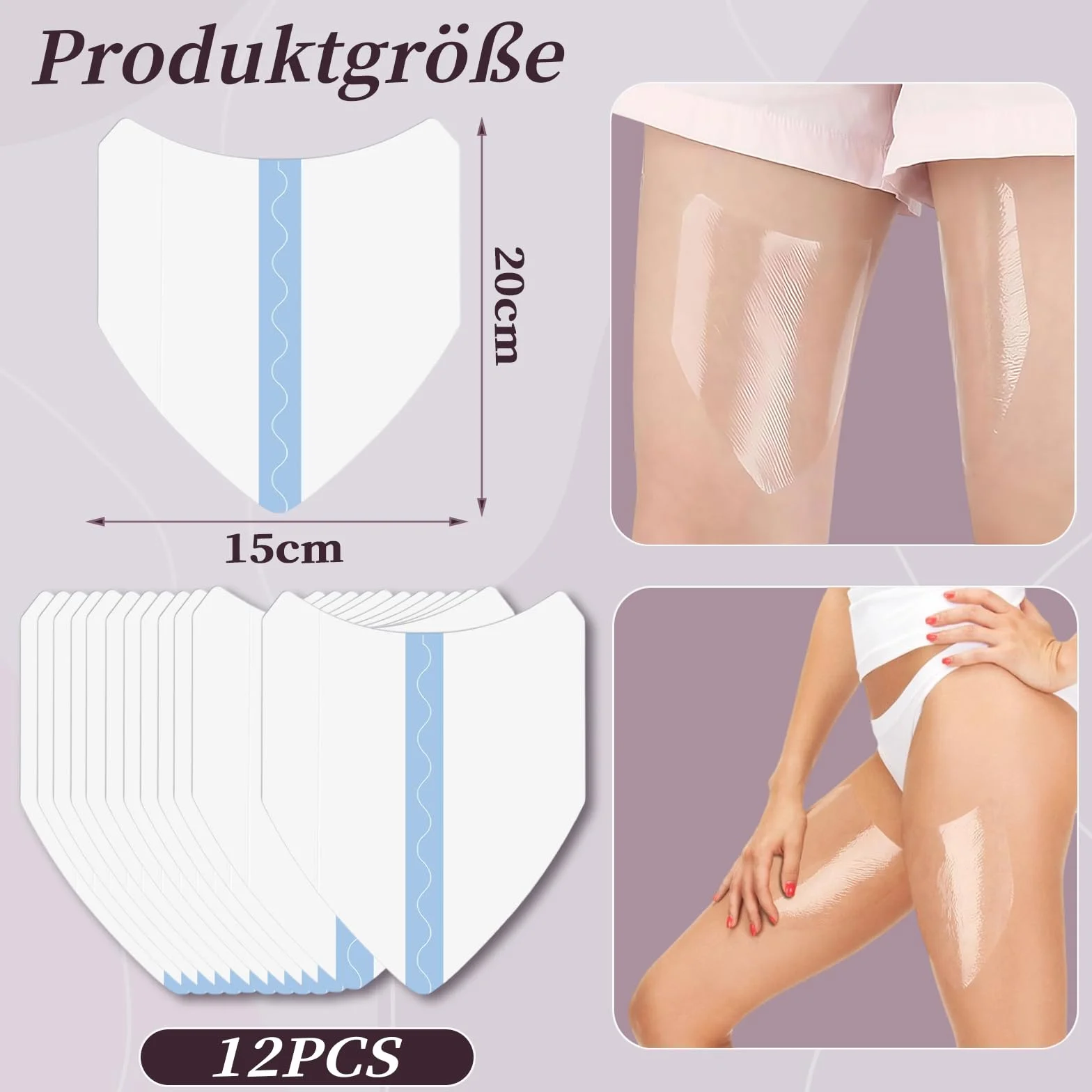 Parches antirozaduras para muslos 12 unidades protección invisible mujer almohadillas antifricción transpirables