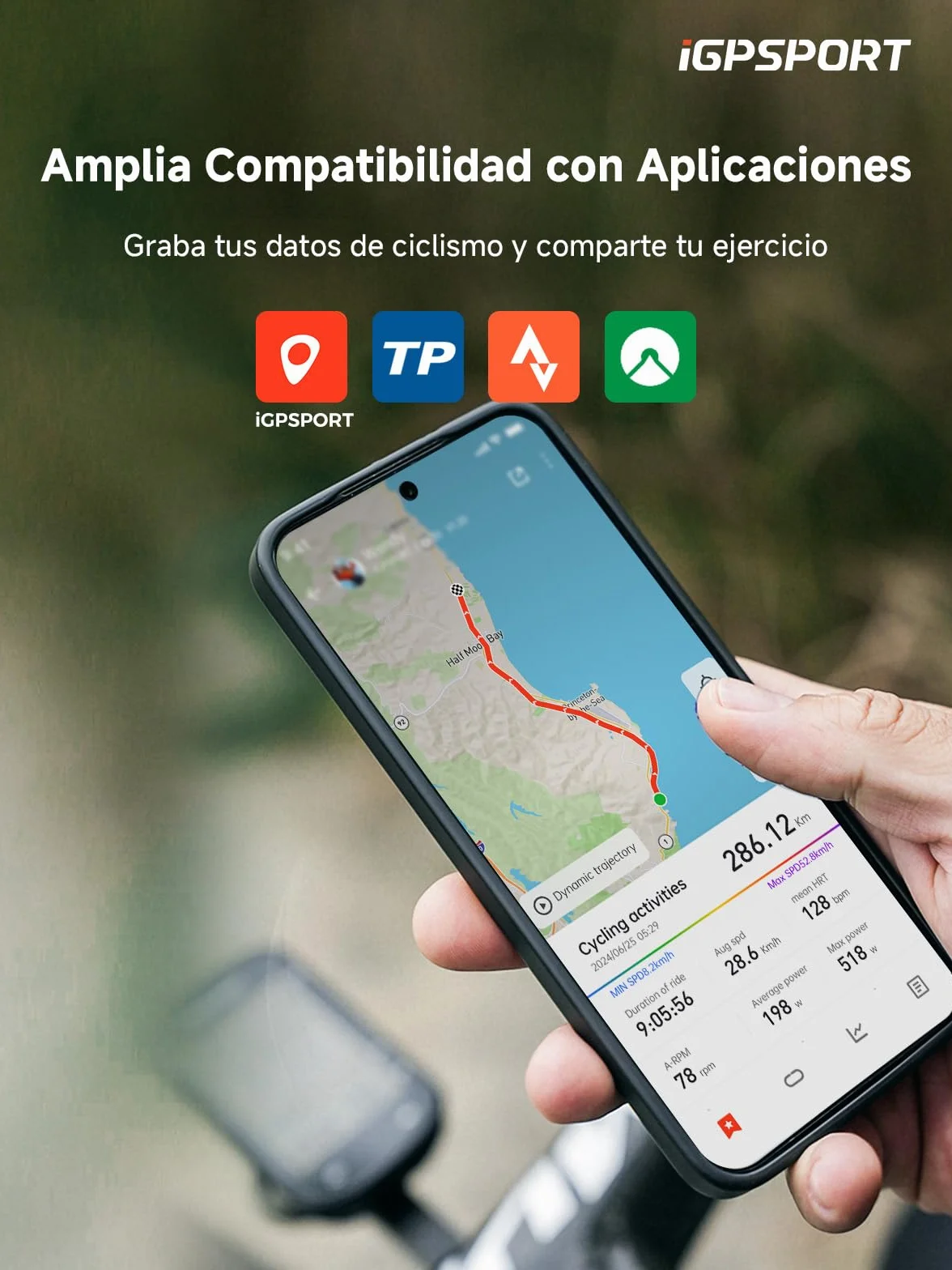 iGPSPORT BSC200S GPS Ciclocomputador, Navegación, Monitorización de Movimiento, Reanudación de Ruta, Impermeable IPX7