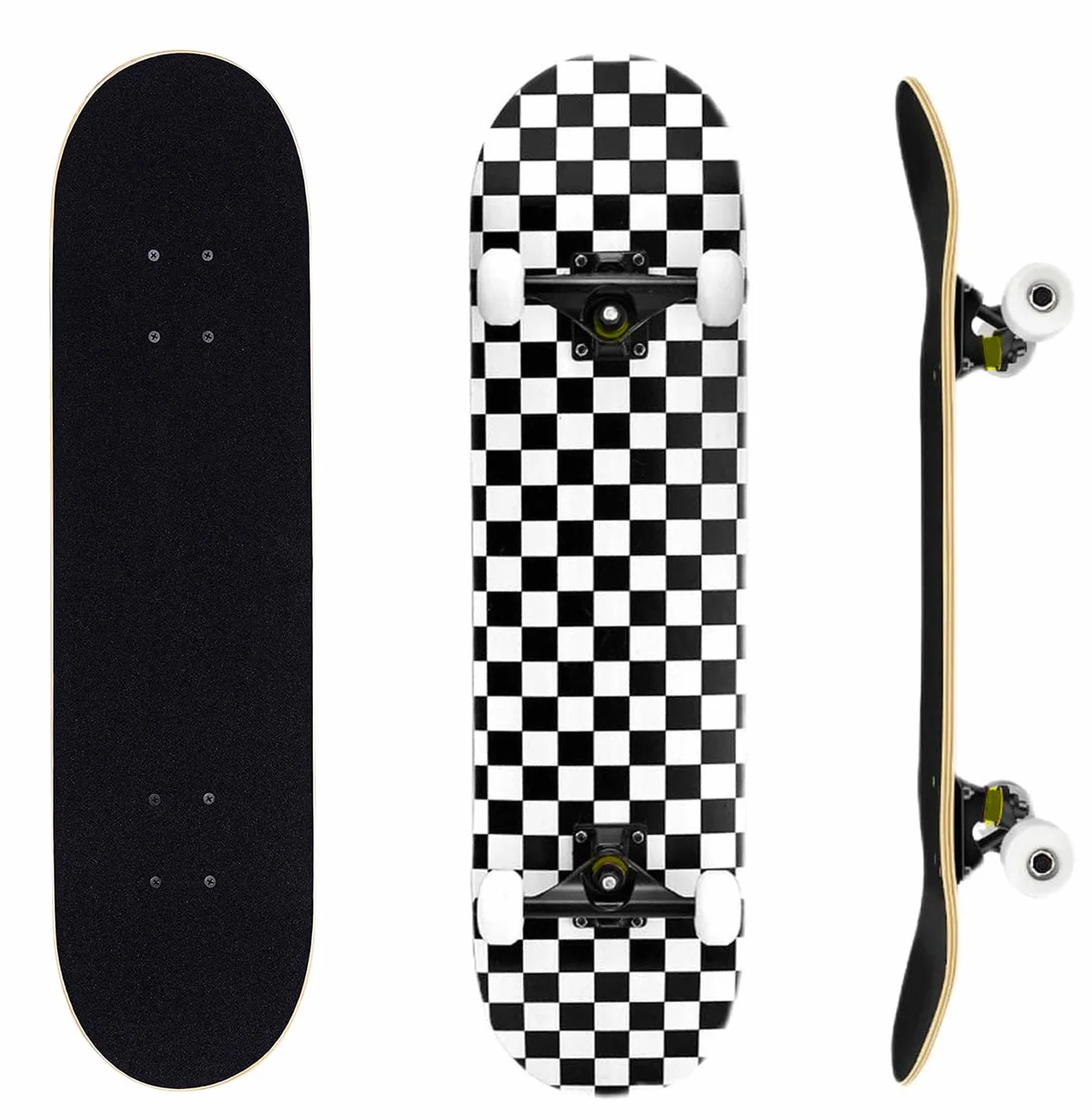 ERNAN Skateboard Completo 31x8 Pulgadas 7 Capas Madera Arce ABEC-7