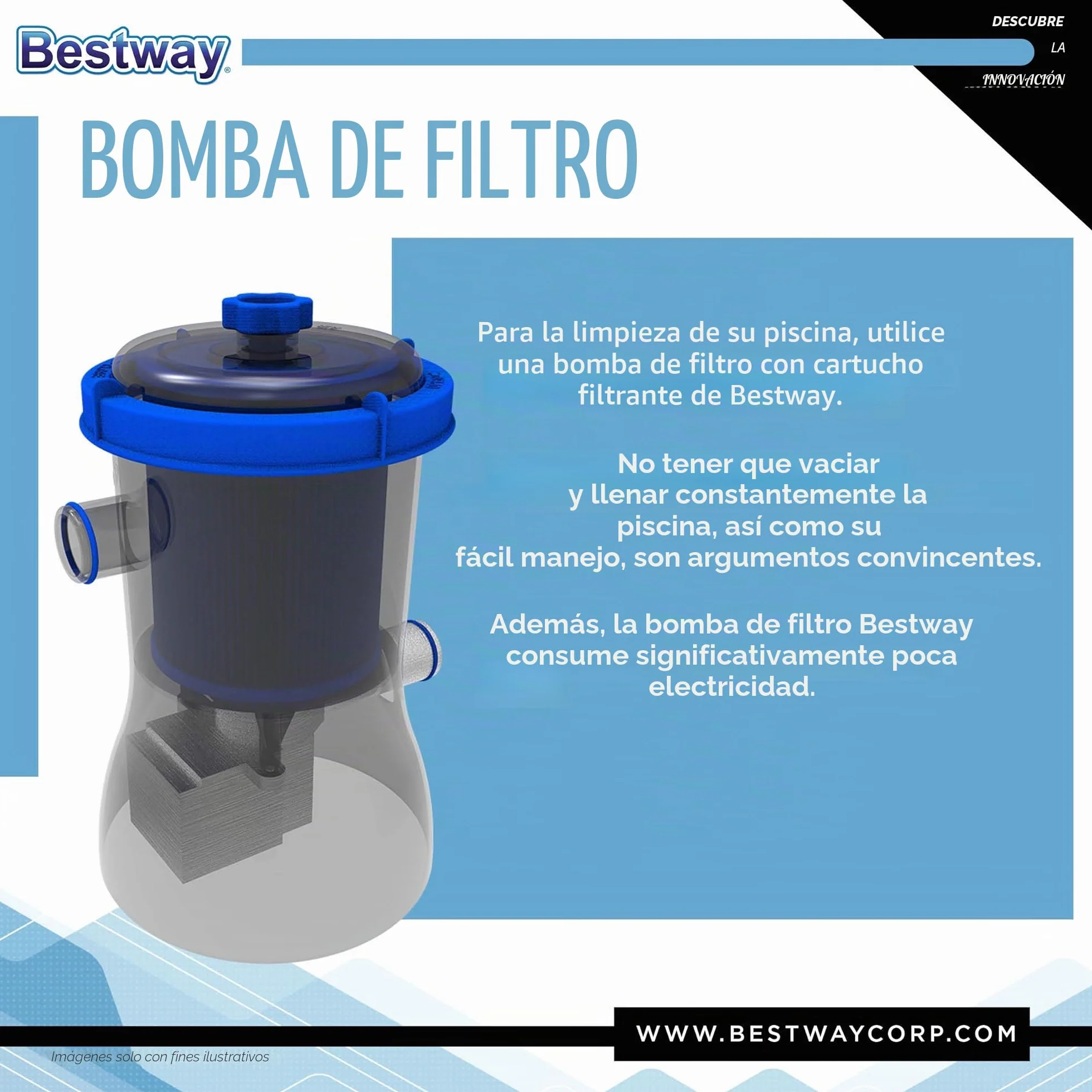 Bestway Fast Set Juego de Piscina con Bomba de Filtro, Azul, 305 x 76 cm