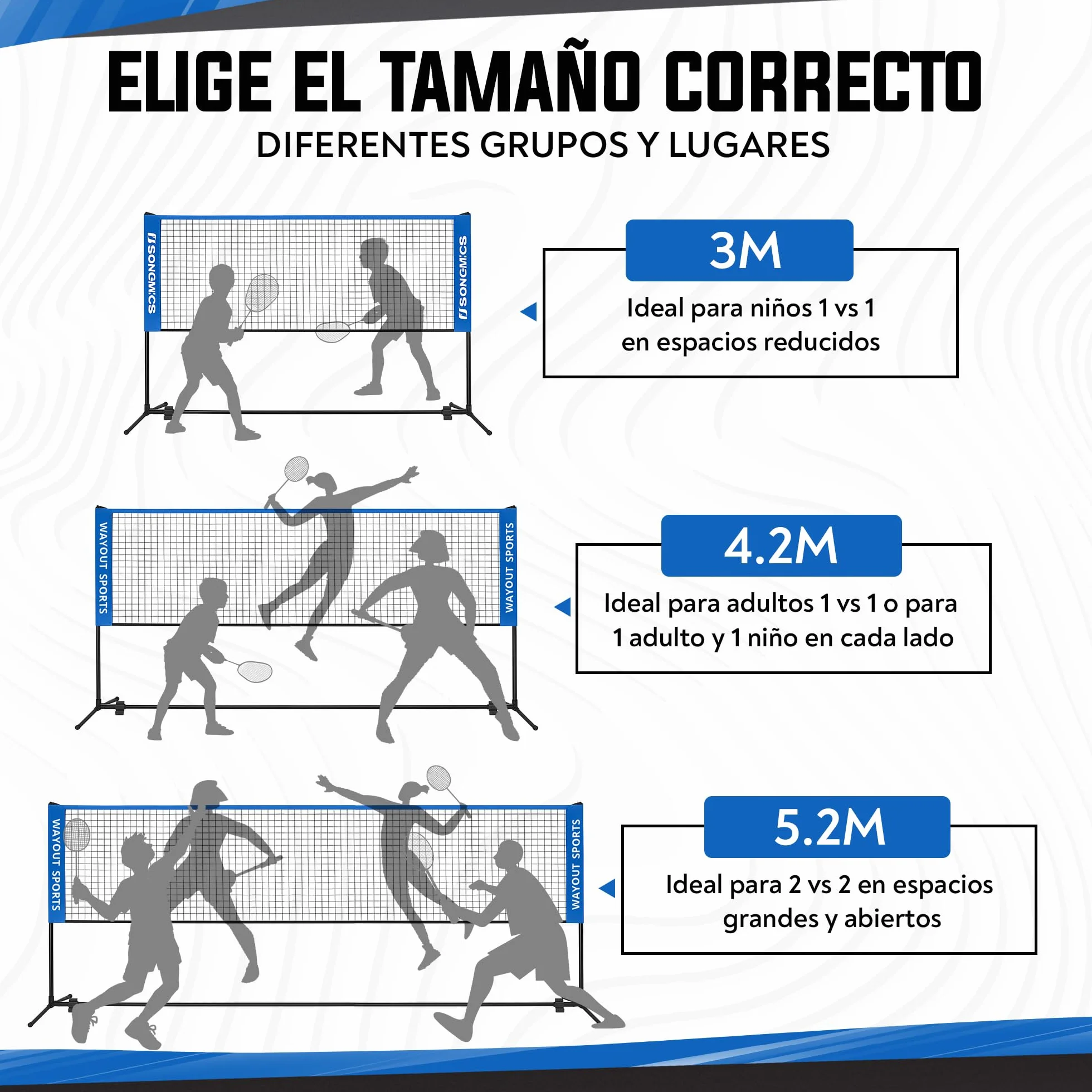 Red Plegable Ajustable para Bádminton Tenis Voleibol Fútbol