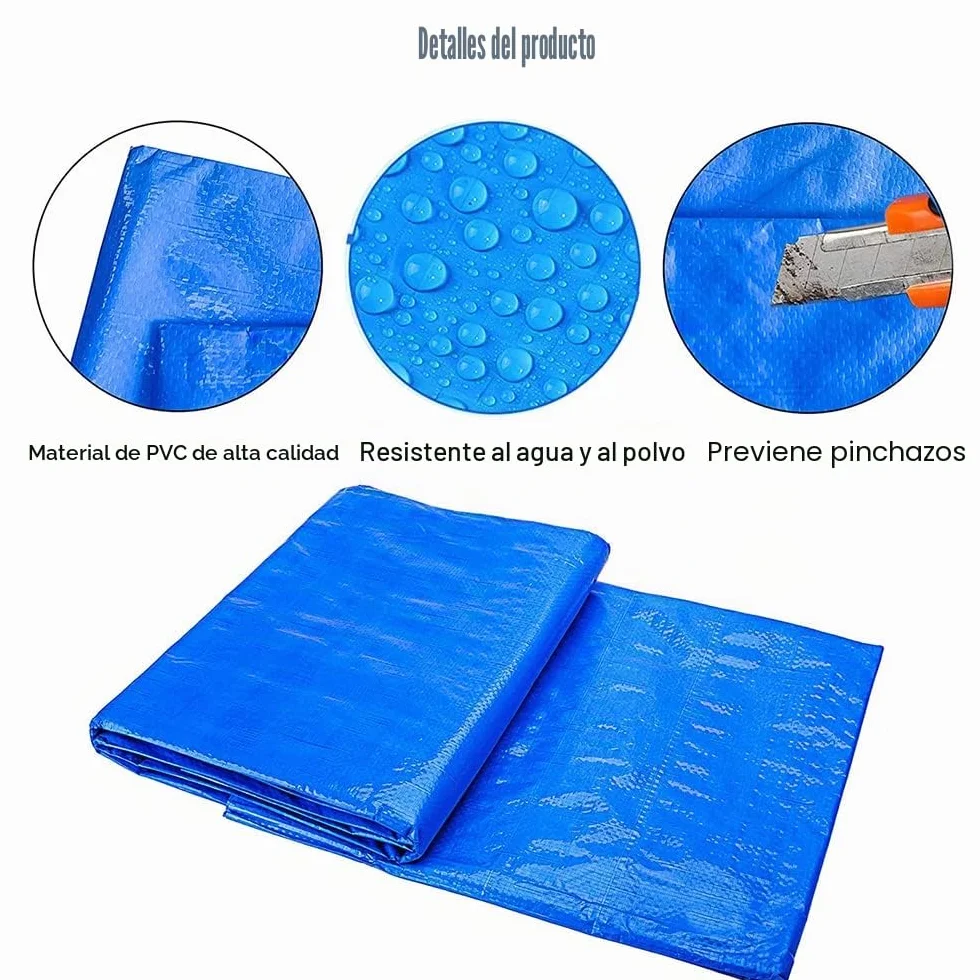 Alfombrilla Rectangular para Piscina Azul, Paño de Piso Plegable para Piscina Protector de Suelo Piscina Adecuado para Piscinas, Hinchables y Piscinas para Niños 295 x 206cm