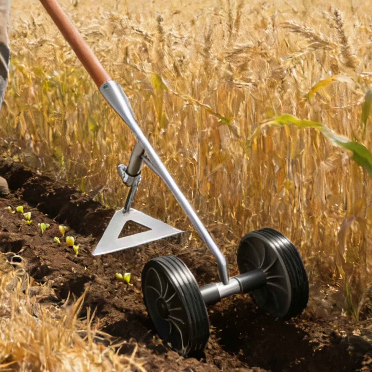 Arado De Jardín | Arado Cultivador Multifunción con Ruedas Dobles |Arad-o De Césped Manual | Herramienta Manual De Jardinería Prevención Óxido,para Hombres, Marido, Padre, Jardinero, Granjero