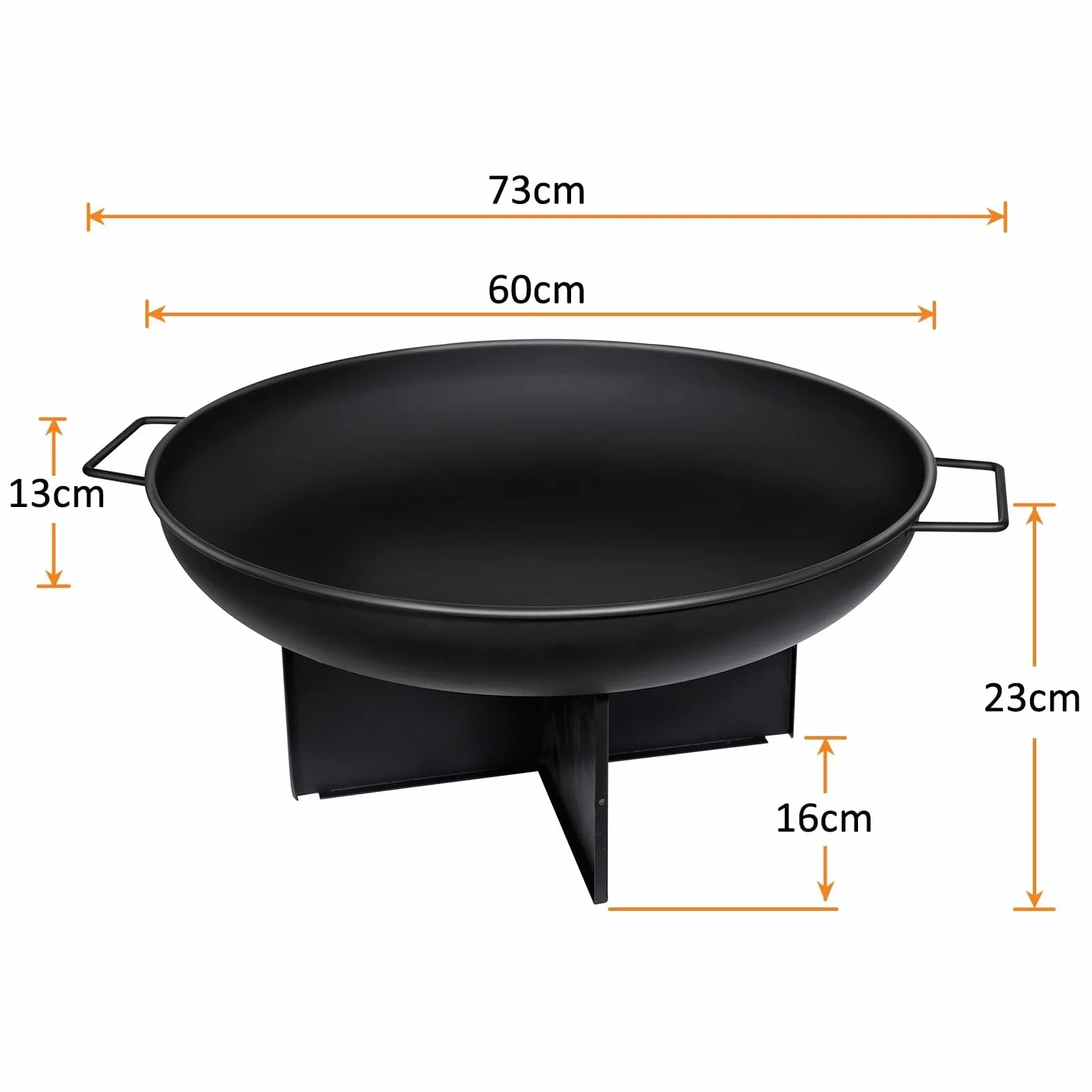 HYCHIKA Brasero Exterior 60cm para Jardín y Camping - Cuenco de Fuego Pozo Hoguera - Ideal para Exteriores y Outdoor Fire Pit