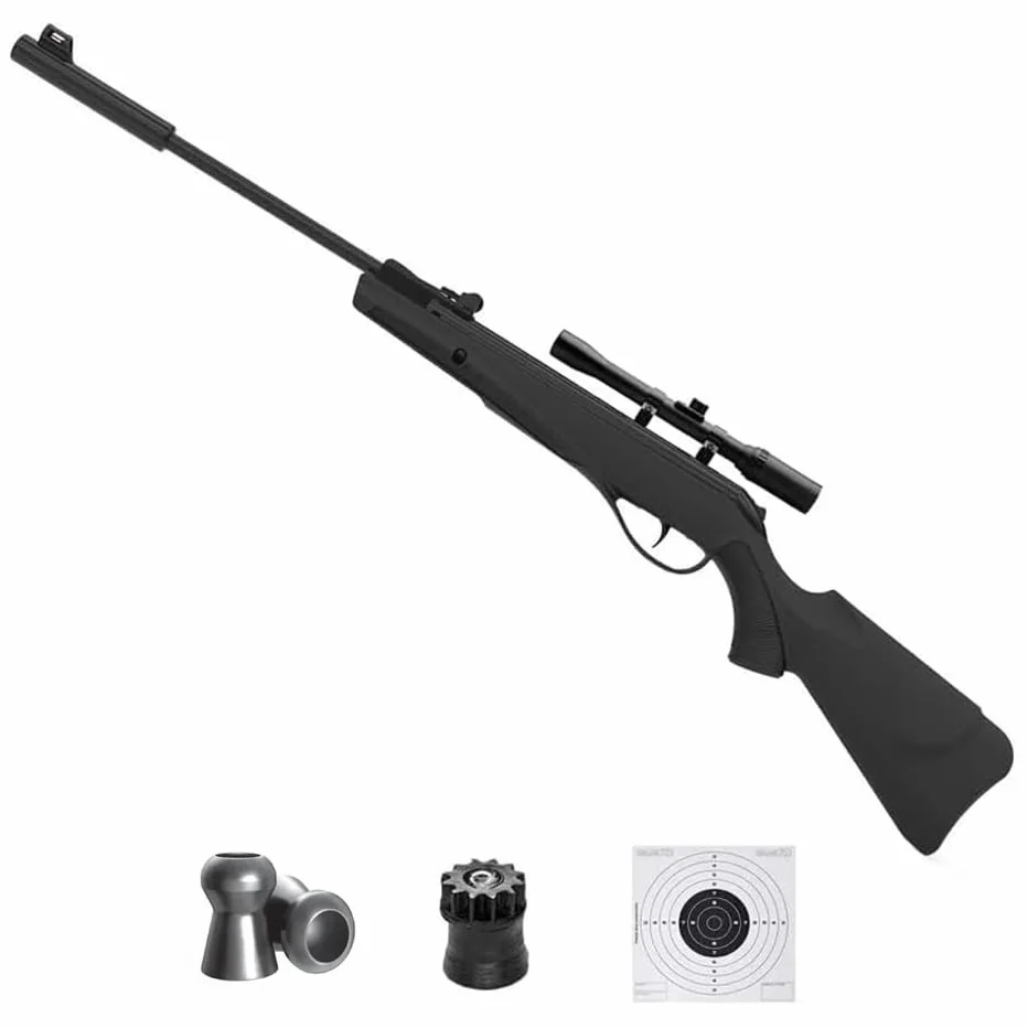 ECOMMUR Escopeta de balines Carabina Rifle de Aire comprimido Muelle Calibre 4.5mm 3 Julios