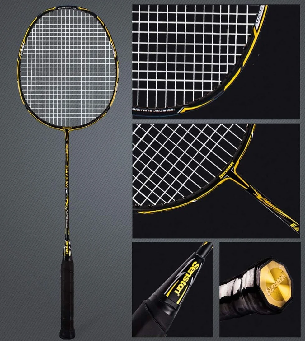 Senston S300 Set Raquetas Bádminton Carbón Completo 2 Raquetas Overgrips Volantes Nylon