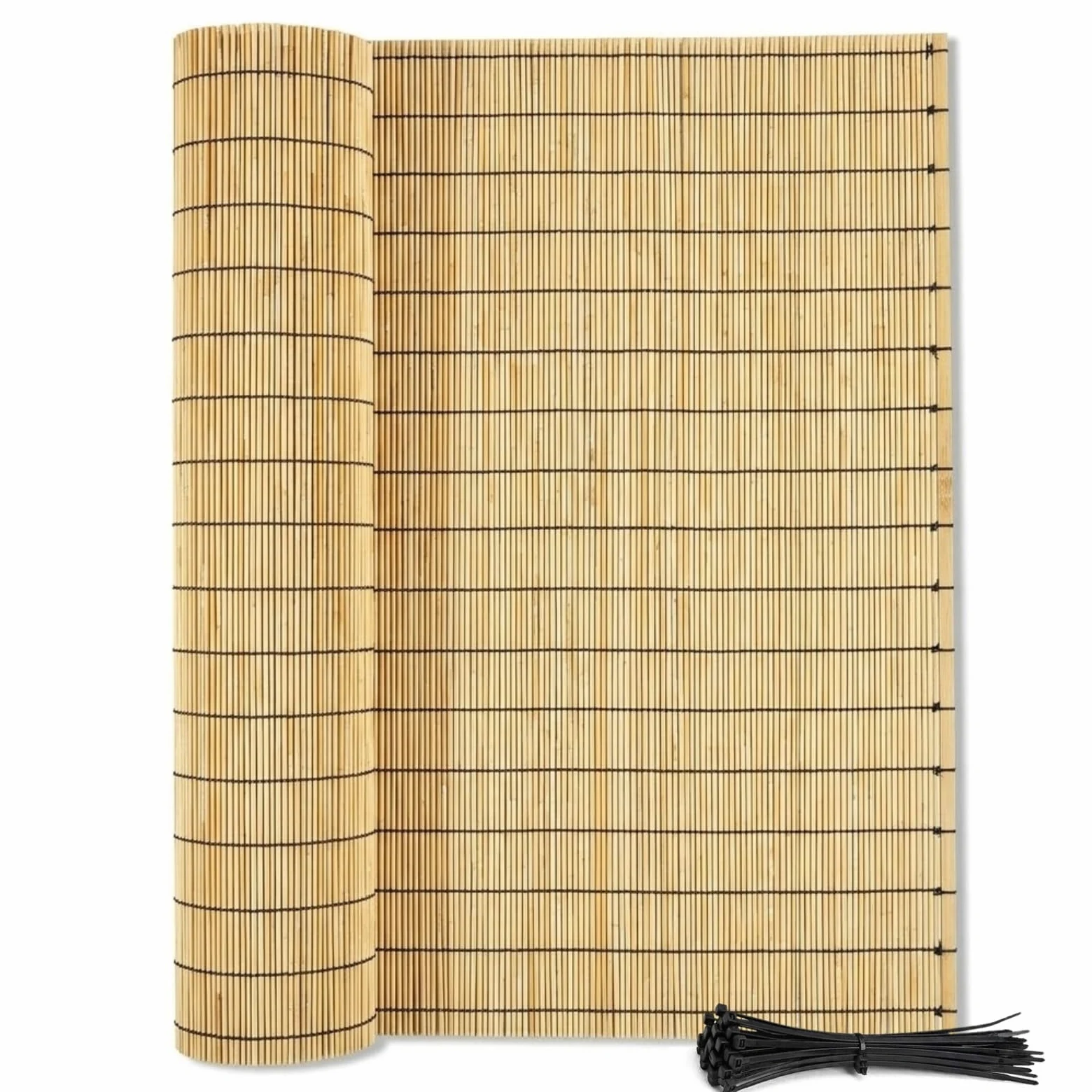 Cañizo Natural para Ocultación Jardín Exterior, Valla de Caña para Terraza y Balcón, Cubre Vallas para Jardín, Paneles Ocultación, Cercado Privacidad, Robusto(Natural,61x1524cm(2x50ft))