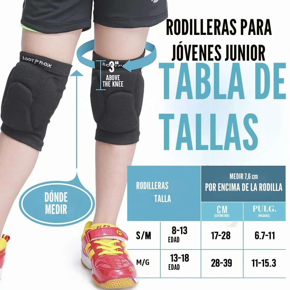 Bodyprox Rodilleras de voleibol para jóvenes 1 par unisex