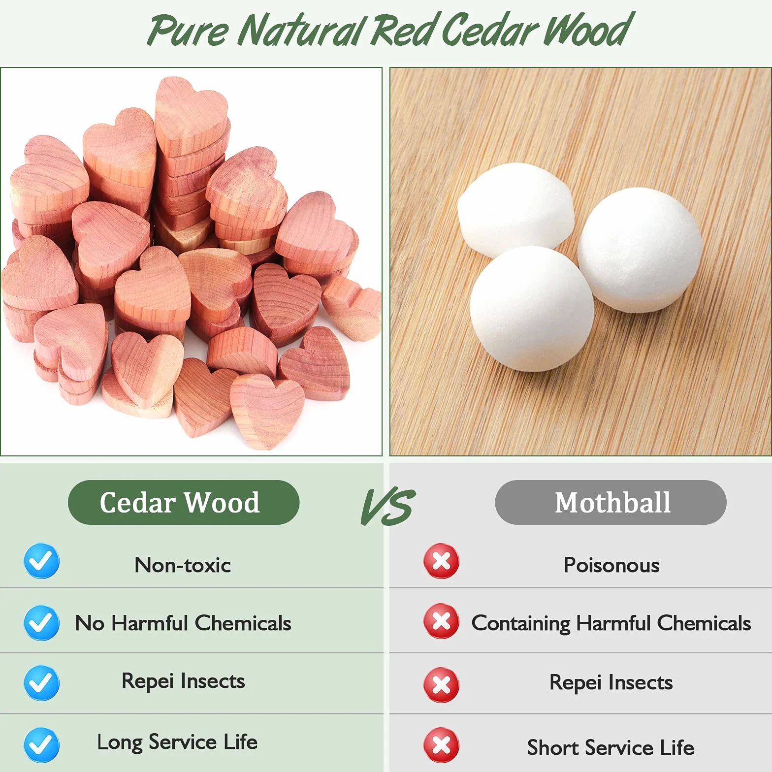 Yizhet Madera de Cedro Antipolillas, 100 Piezas Cedro Polilla Repelente Natural, Cedro contra de Polilla para Armarios, Perchas, Cajones, Ropa, Almacenamiento (Forma de Corazón)