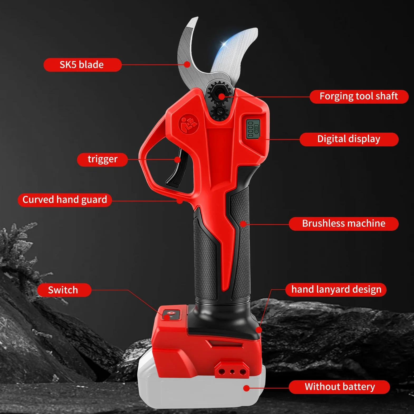 Tijeras de podar sin escobillas Milwaukee M18, 2 velocidades, pantalla digital, corte 30 mm