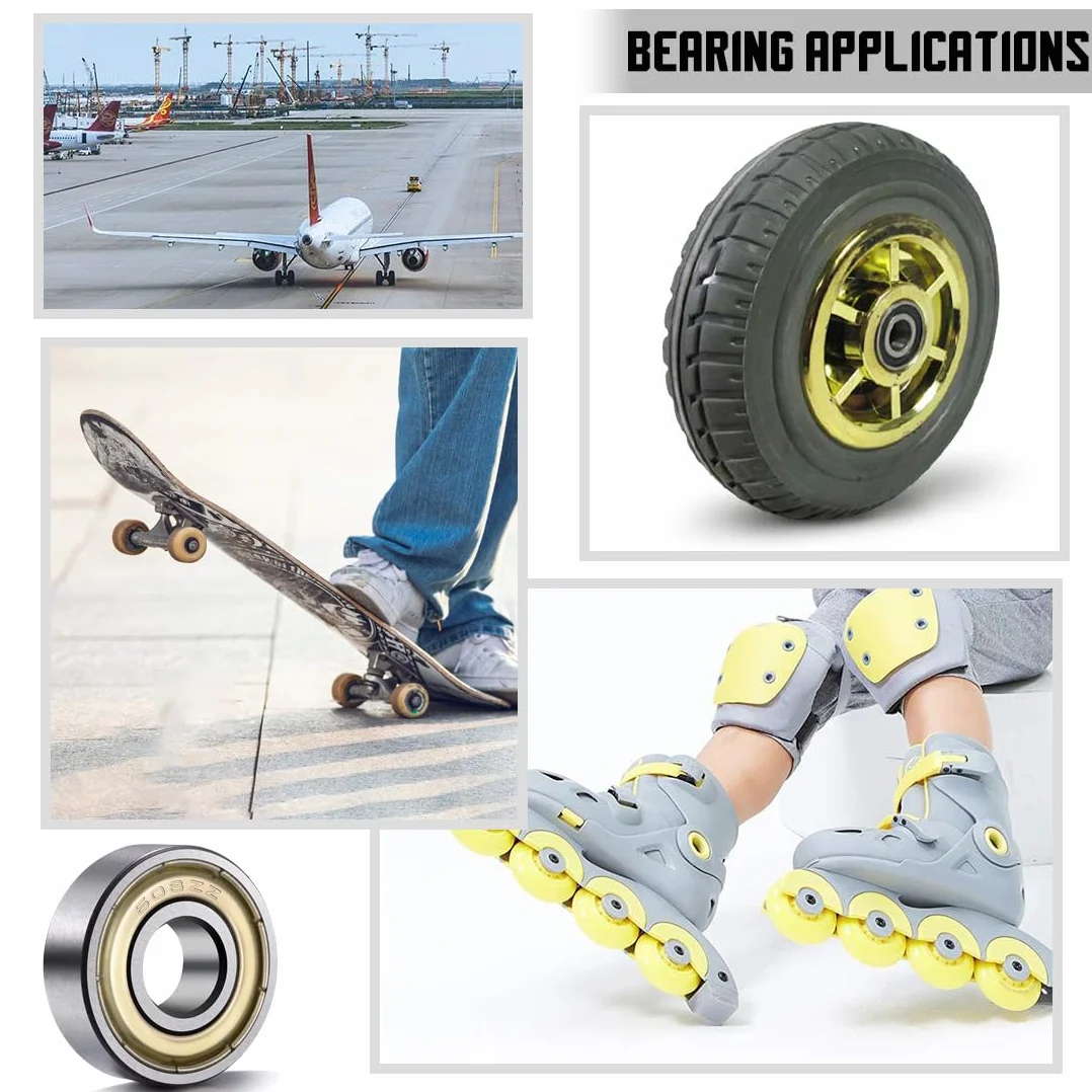 608 ZZ Rodamientos de bolas miniatura 8mm x 22mm x 7mm metal doble protección para patines patinetas