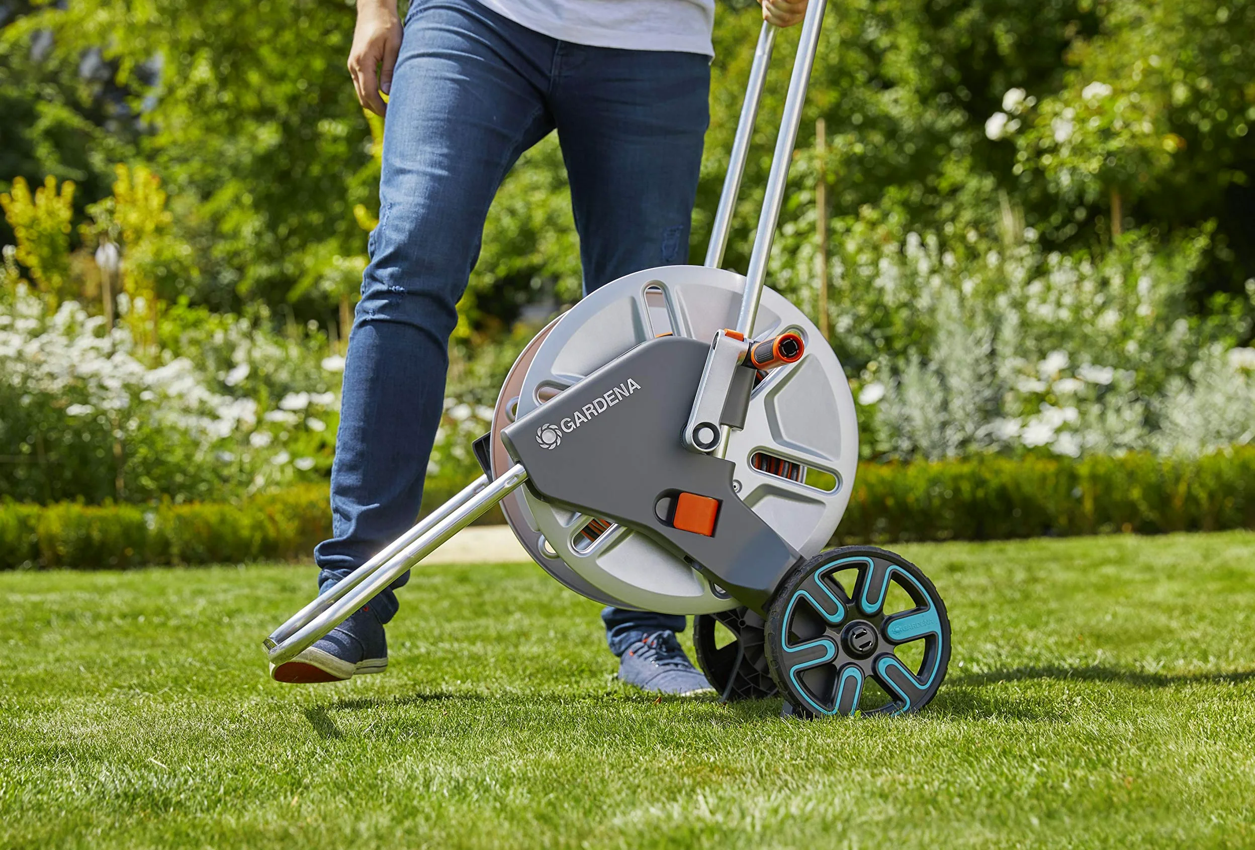 Gardena 18540-20 - Carro Metal Sin Manguera Manivela Plegable