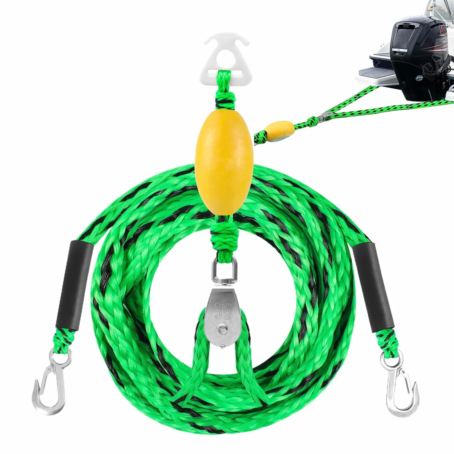 Arnés de remolque para barco, cuatro personas, deportes acuáticos, conector, tubo inflable, alta resistencia