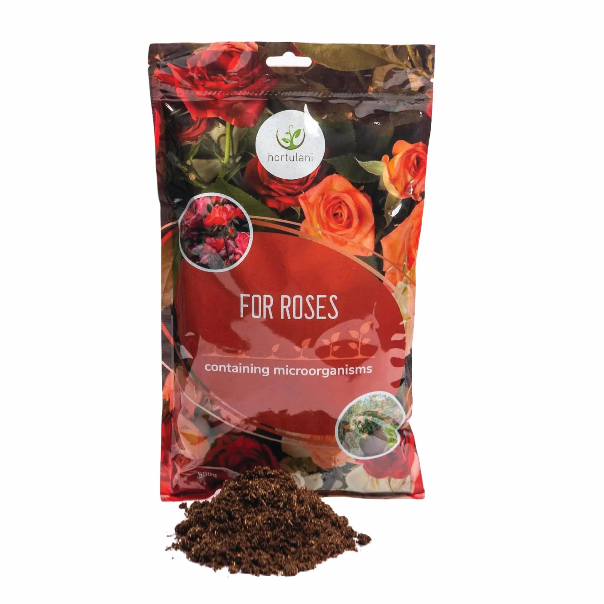 Fertilizante Microbiológico Hortulani para Rosales - con Potentes Microorganismos para Jardines en Flor - ¡Transforma tu Suelo, Cultiva el Éxito! (500 g por 5-10 rosas)