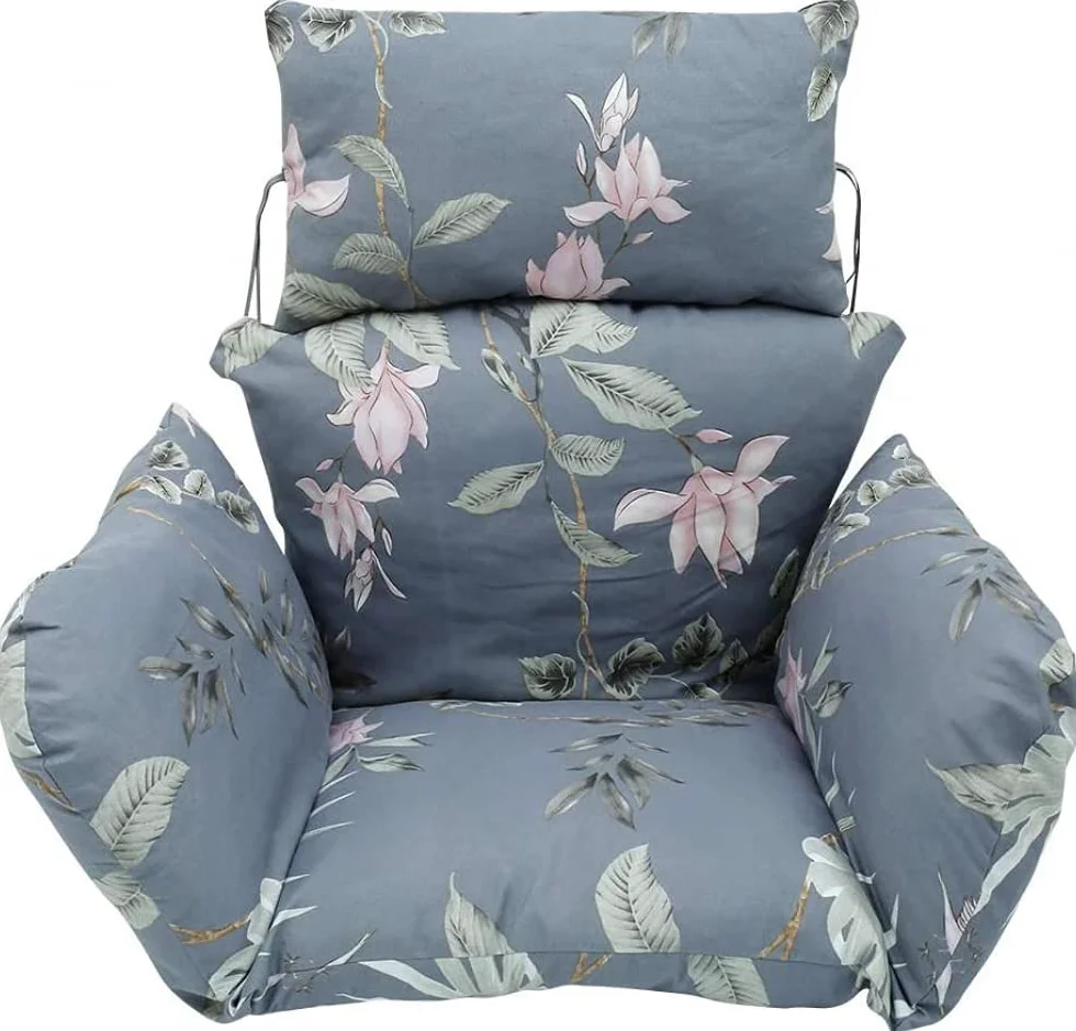Cojín colgante para silla de huevo para patio, jardín, al aire libre, estampado floral, cómodo cojín de asiento para columpio para relajación de vacaciones