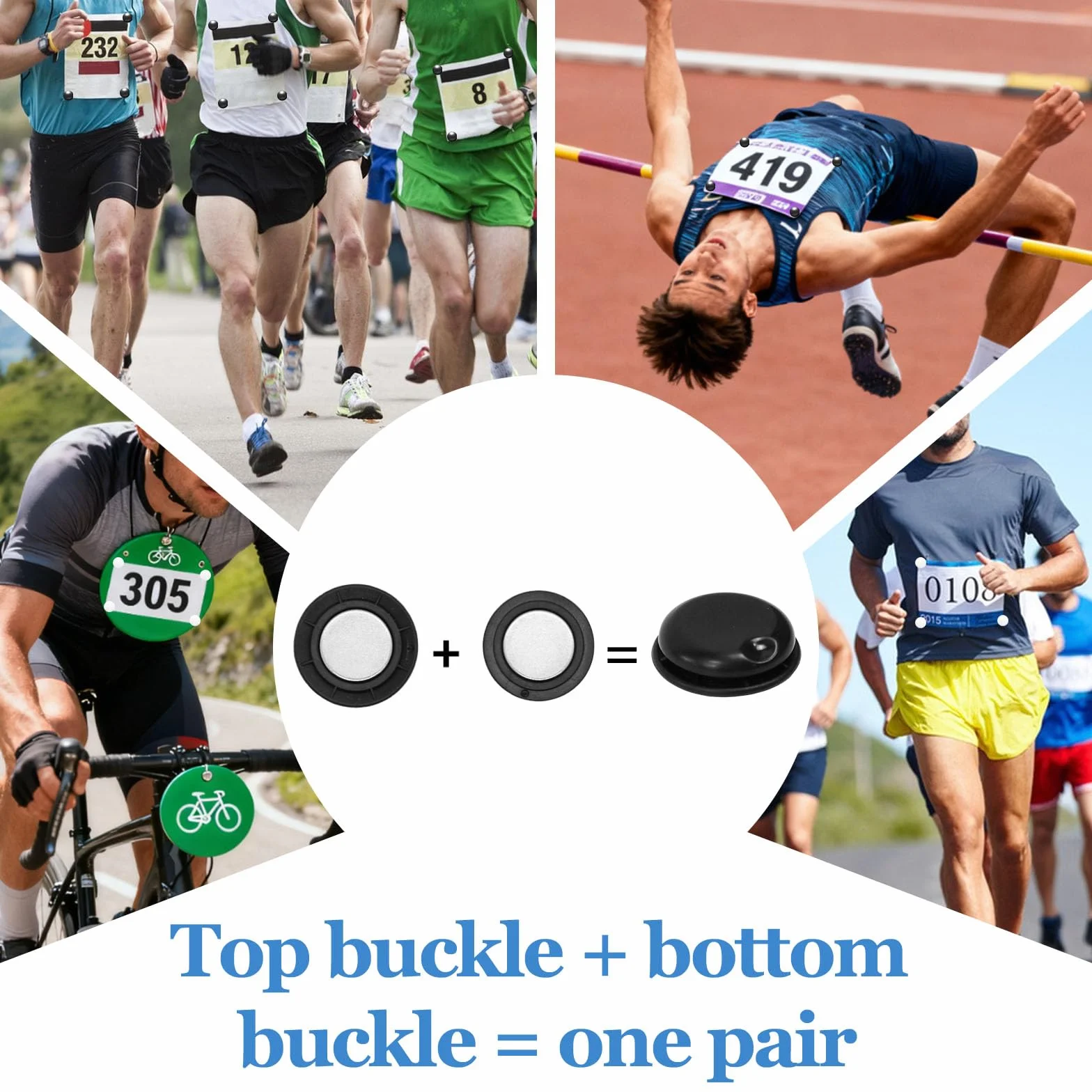 Imanes para Dorsales de Carrera 8 Pares Portadorsal Magnetico sin Dañar la Ropa para Running Maratón