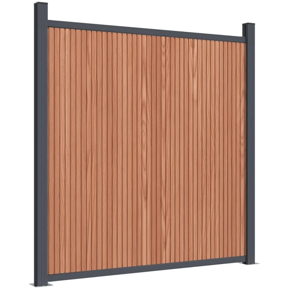 Vallas de jardín de WPC 180 x 186 cm Panel de Valla Jardin, Panel de Valla Elemento de Protección Visual para Terraza y Jardín Marrón